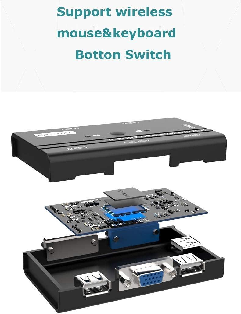 2 Port Desktop USB VGA KVM Switch VGA + Cables (2in1)（260KL） - MT-VIKI