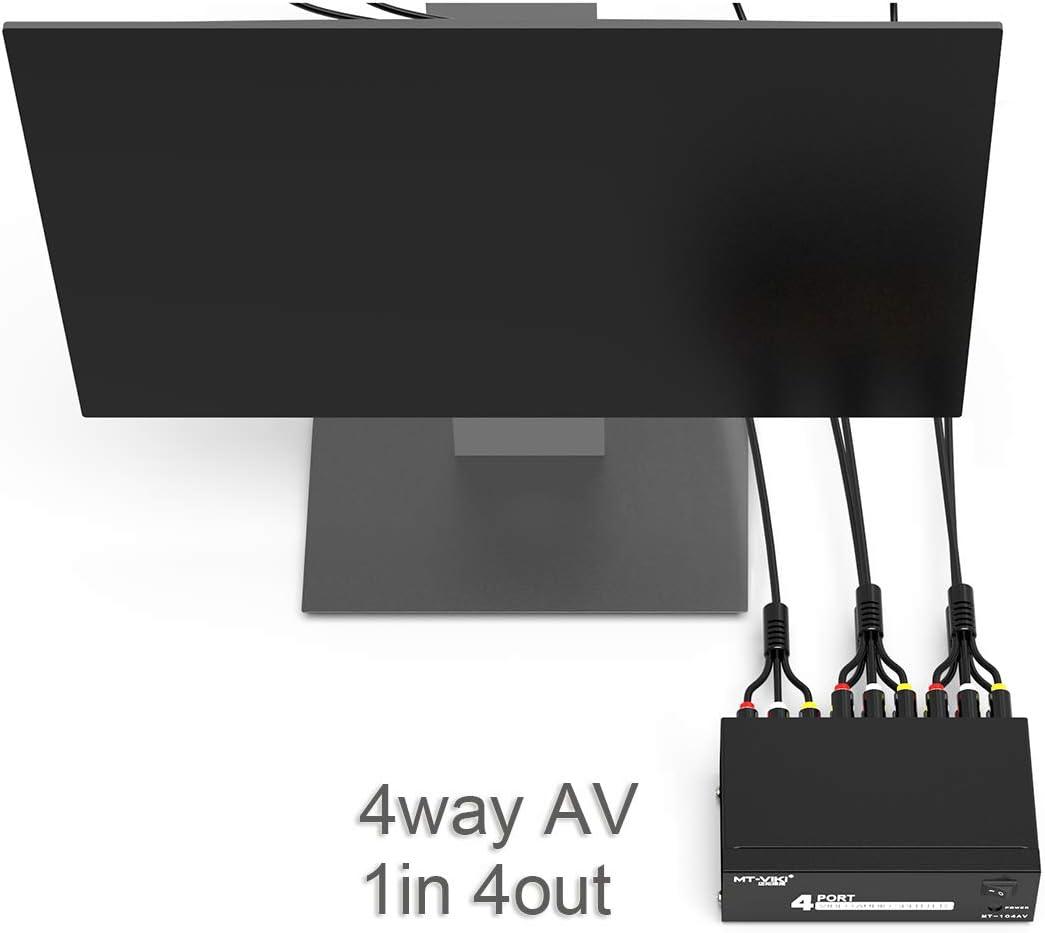 1080P AV RCA Splitter 1 in 4 out 1x4 Composite（104AV） - MT-VIKI