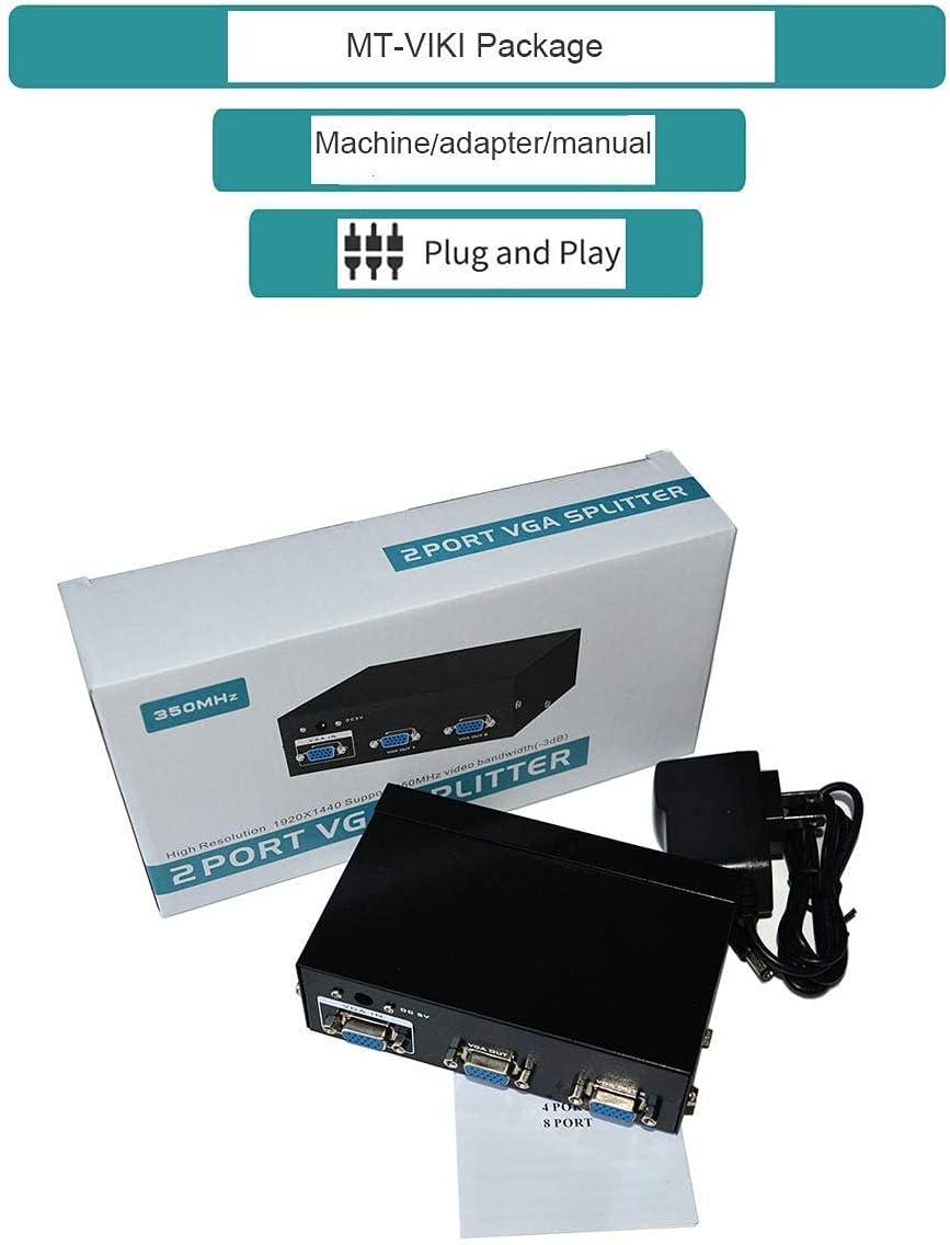 1080P VGA Splitter 1 in 2 Out 1x2 350Mhz Bandwidth for Dual Monitor（3502） - MT-VIKI