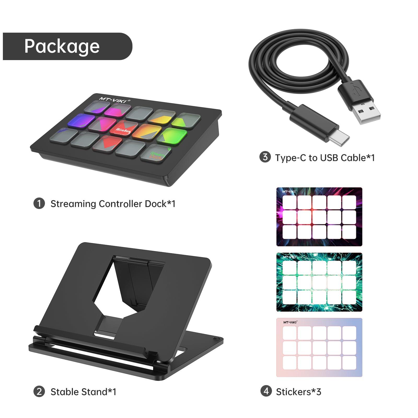 MT-VIKI Stream Controller Deck with 15 Macro Keys Customizable（LZK1） - MT-VIKI