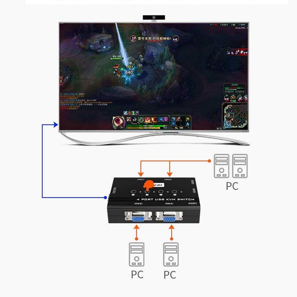 4 Port Desktop KVM Switch VGA + Cables（460KL） - MT-VIKI