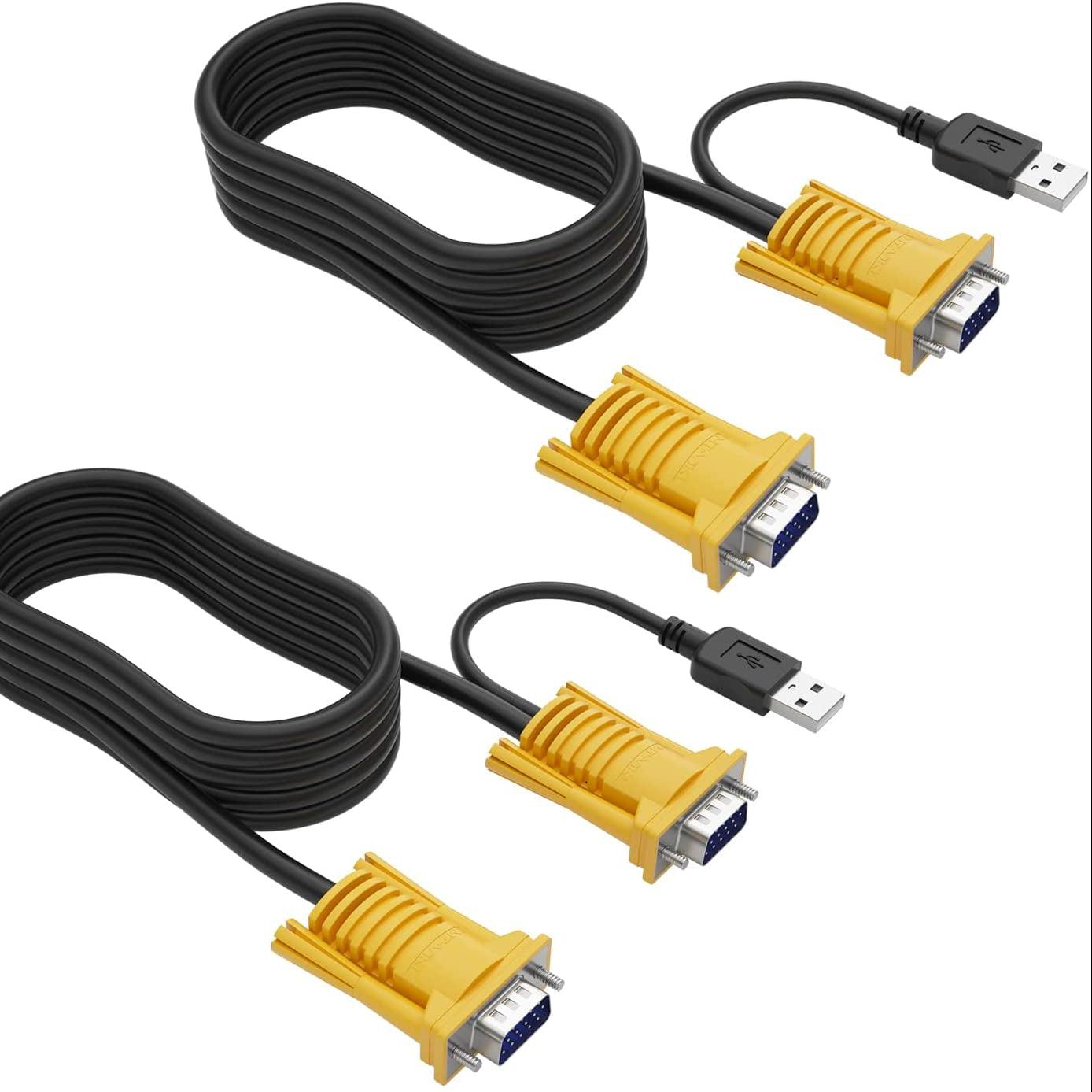USB VGA KVM Switch Cable 3m (10ft) 2-in-1 - MT-VIKI