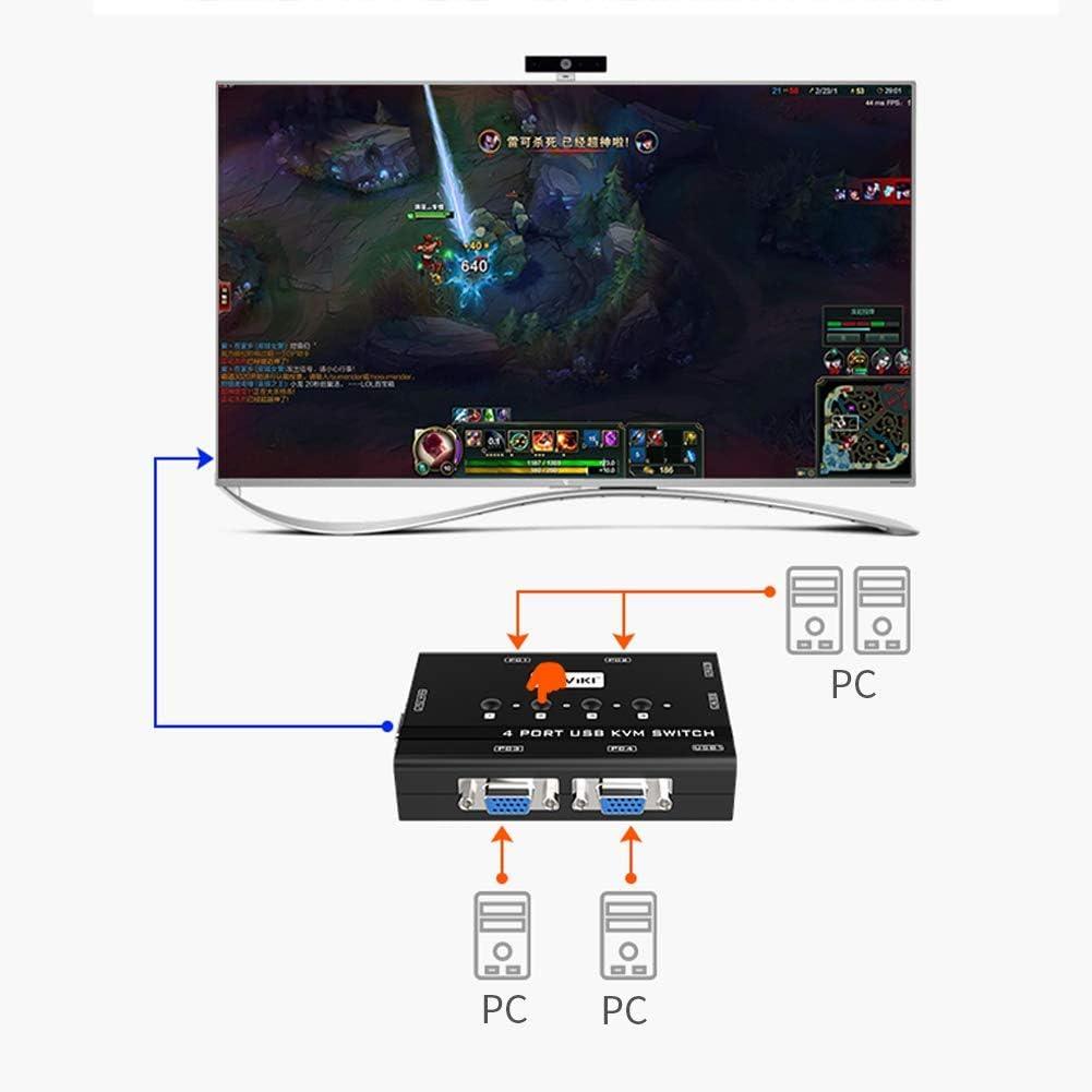 4 Port Desktop KVM Switch VGA + Cables（460KL） - MT-VIKI