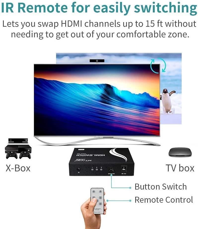 4K 30Hz 3 Port HDMI Switch Switcher 3 in 1 out Selector（SW301） - MT-VIKI