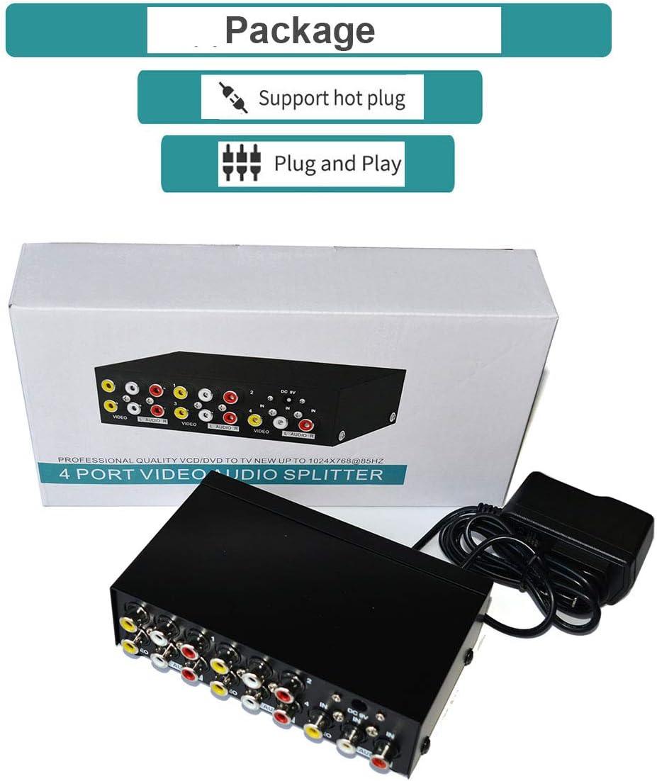 1080P AV RCA Splitter 1 in 4 out 1x4 Composite（104AV） - MT-VIKI