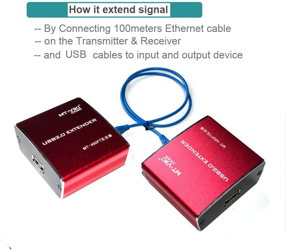 100m USB Extender Over Cat5e/6 Ethernet（450FT） - MT-VIKI