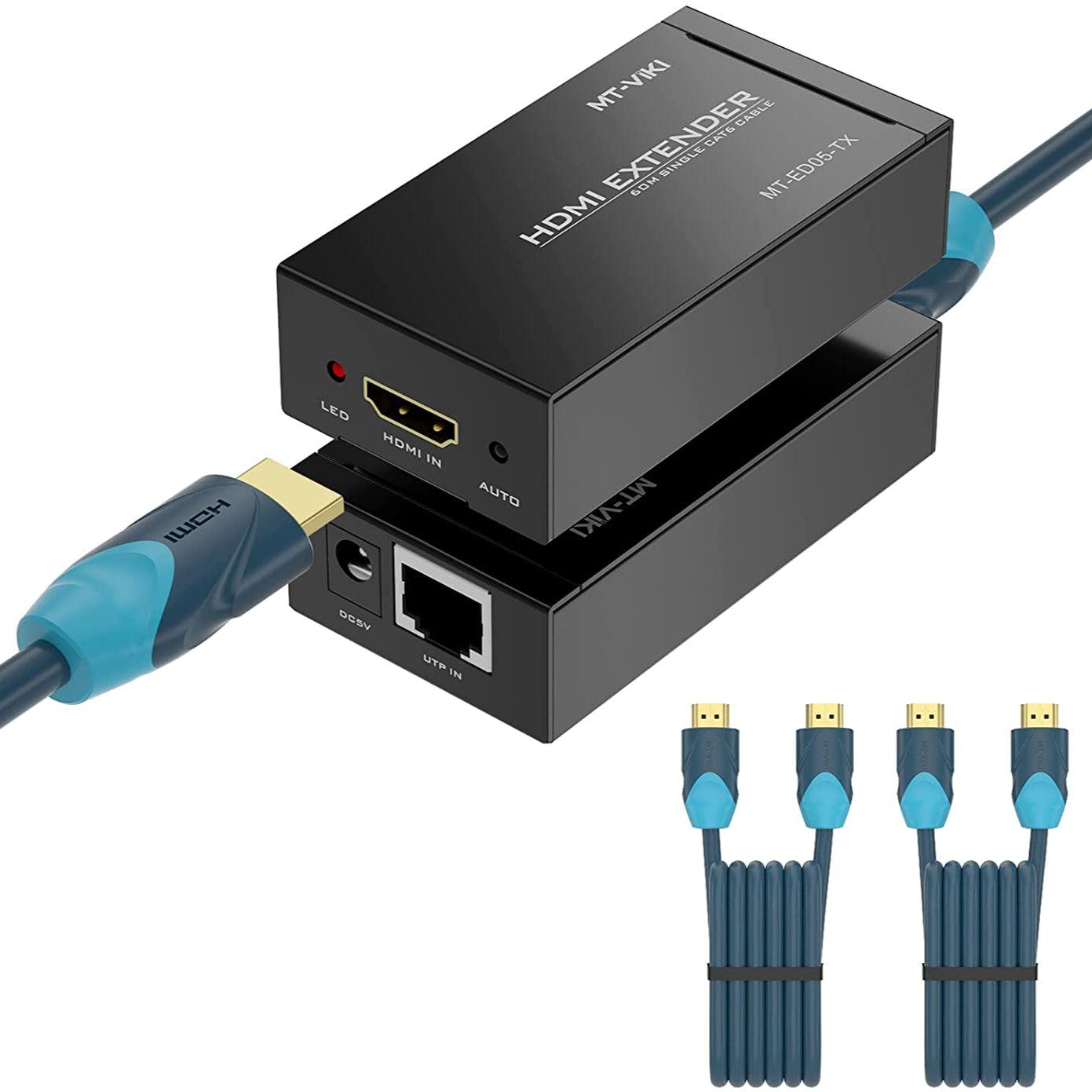 1080P 60m HDMI Extender Over cat5e/6 Ethernet Transmitter and Receiver Kit（ED05） - MT-VIKI
