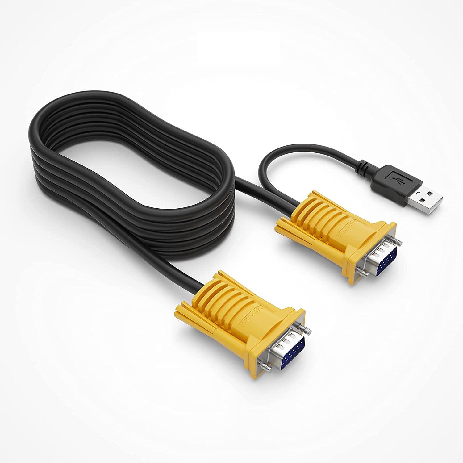 USB VGA KVM Switch Cable 3m (10ft) 2-in-1 - MT-VIKI