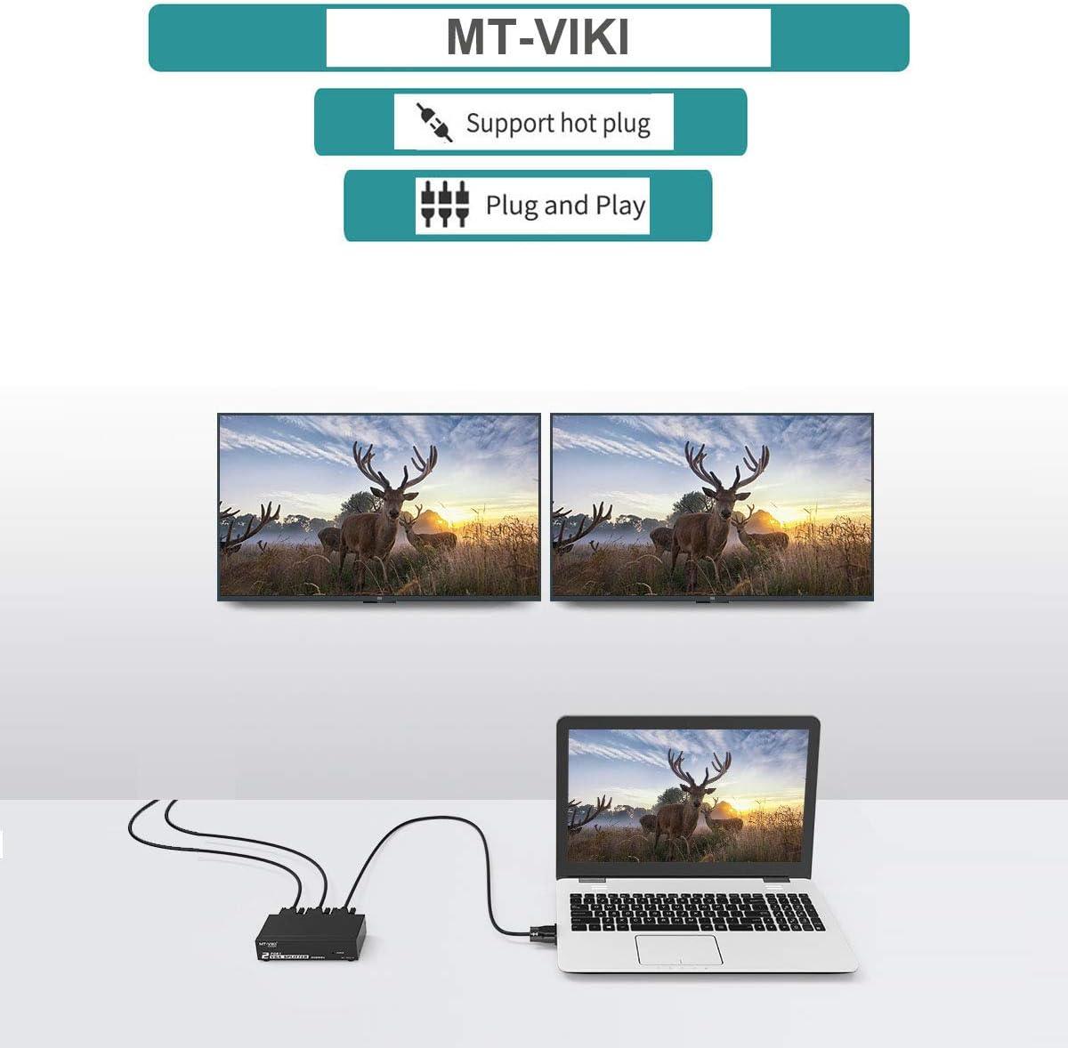 1080P VGA Splitter 1 in 2 Out 1x2 350Mhz Bandwidth for Dual Monitor（3502） - MT-VIKI