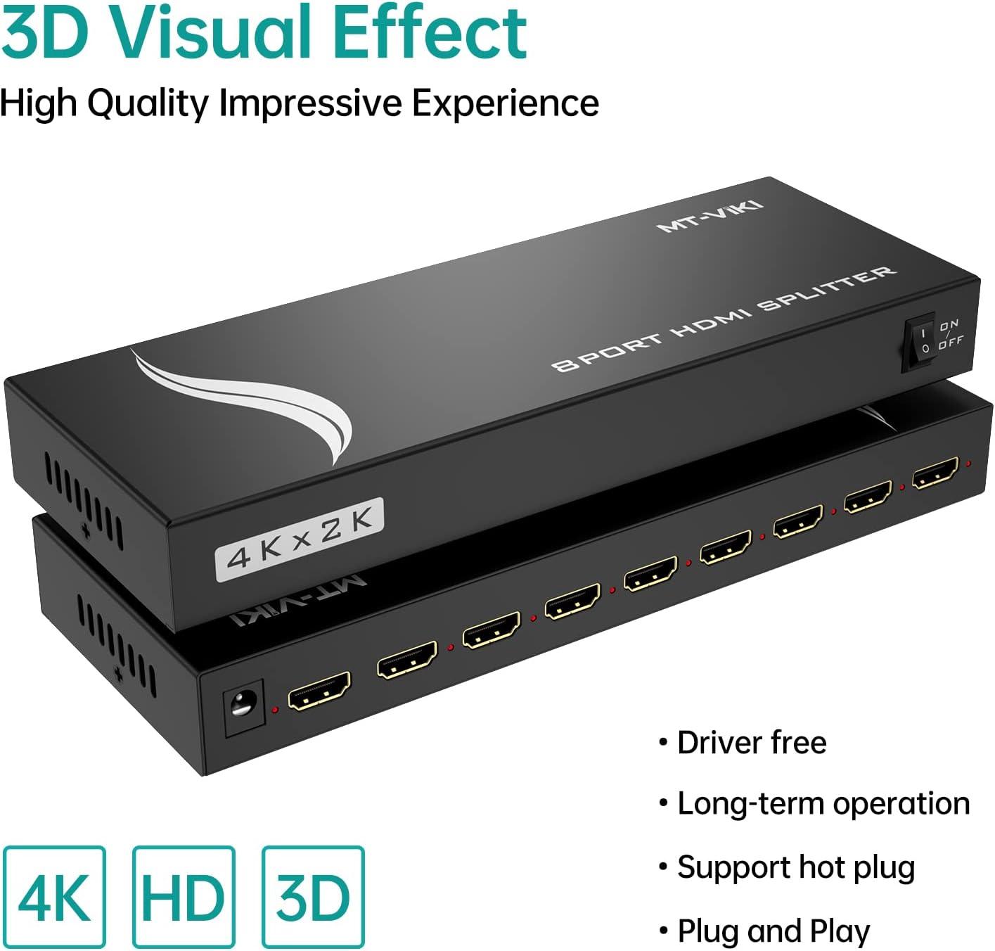4K 30Hz HDMI Splitter 1 in 8 out 1x8（SP108M） - MT-VIKI
