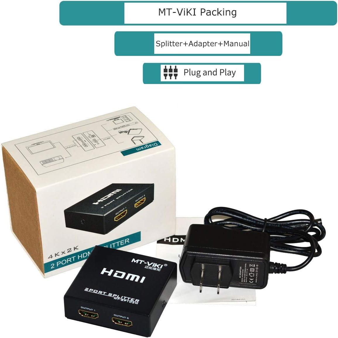 4K 30Hz HDMI Splitter 1 in 2 out 1x2 for Dual Monitor（SP102M） - MT-VIKI
