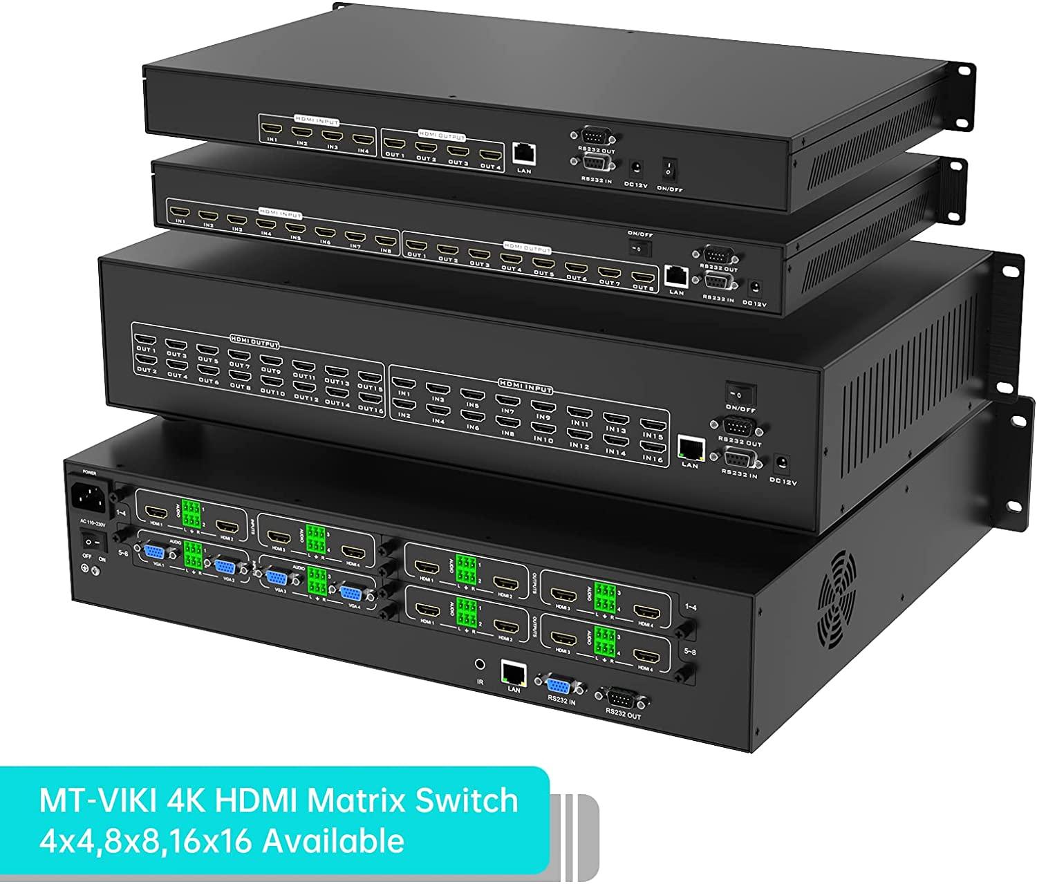 HDMI Matrix 8x8 4K@30Hz Matrix Switcher 8 in 8 out + Web GUI（HD0808-W） - MT-VIKI