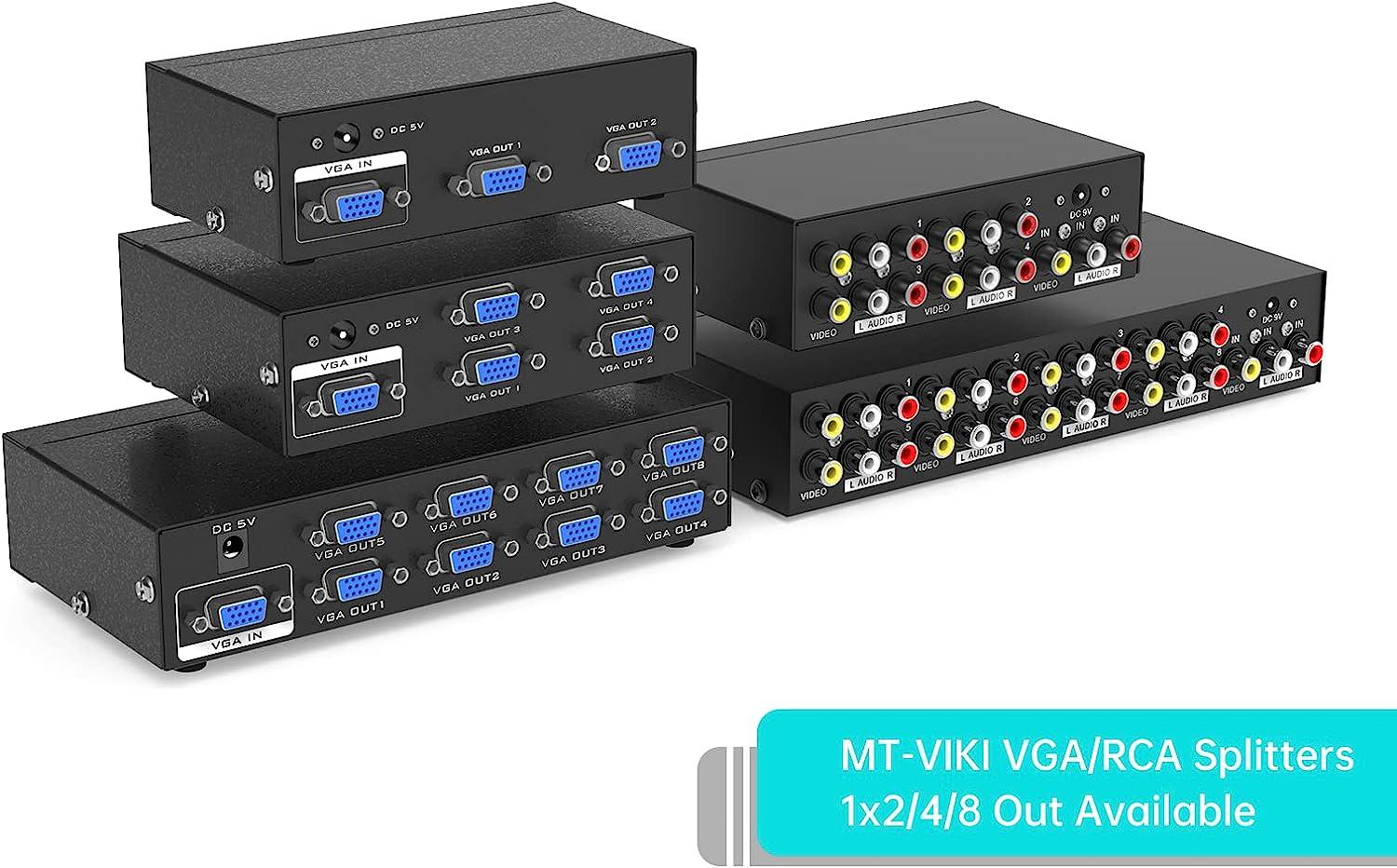 1080P VGA Splitter 1 in 2 Out 1x2 350Mhz Bandwidth for Dual Monitor（3502） - MT-VIKI