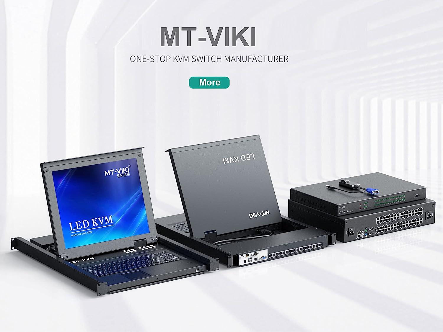 17" LCD KVM Console Switch Drawer 8 Port HDMI + Cables For 1U Rack（17308HL） - MT-VIKI