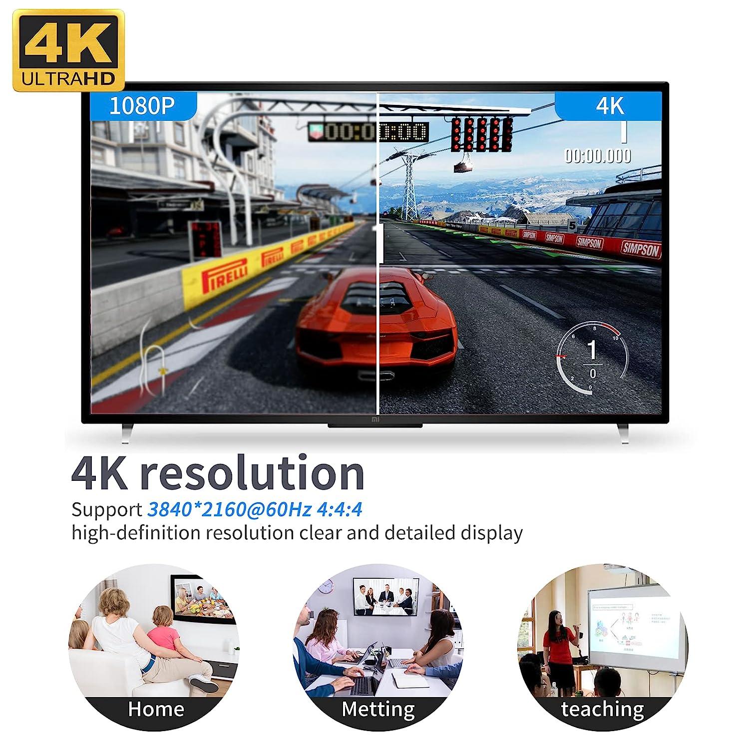 4 Port DP Displayport KVM Switch 4K@60Hz + Cables（PK401） - MT-VIKI