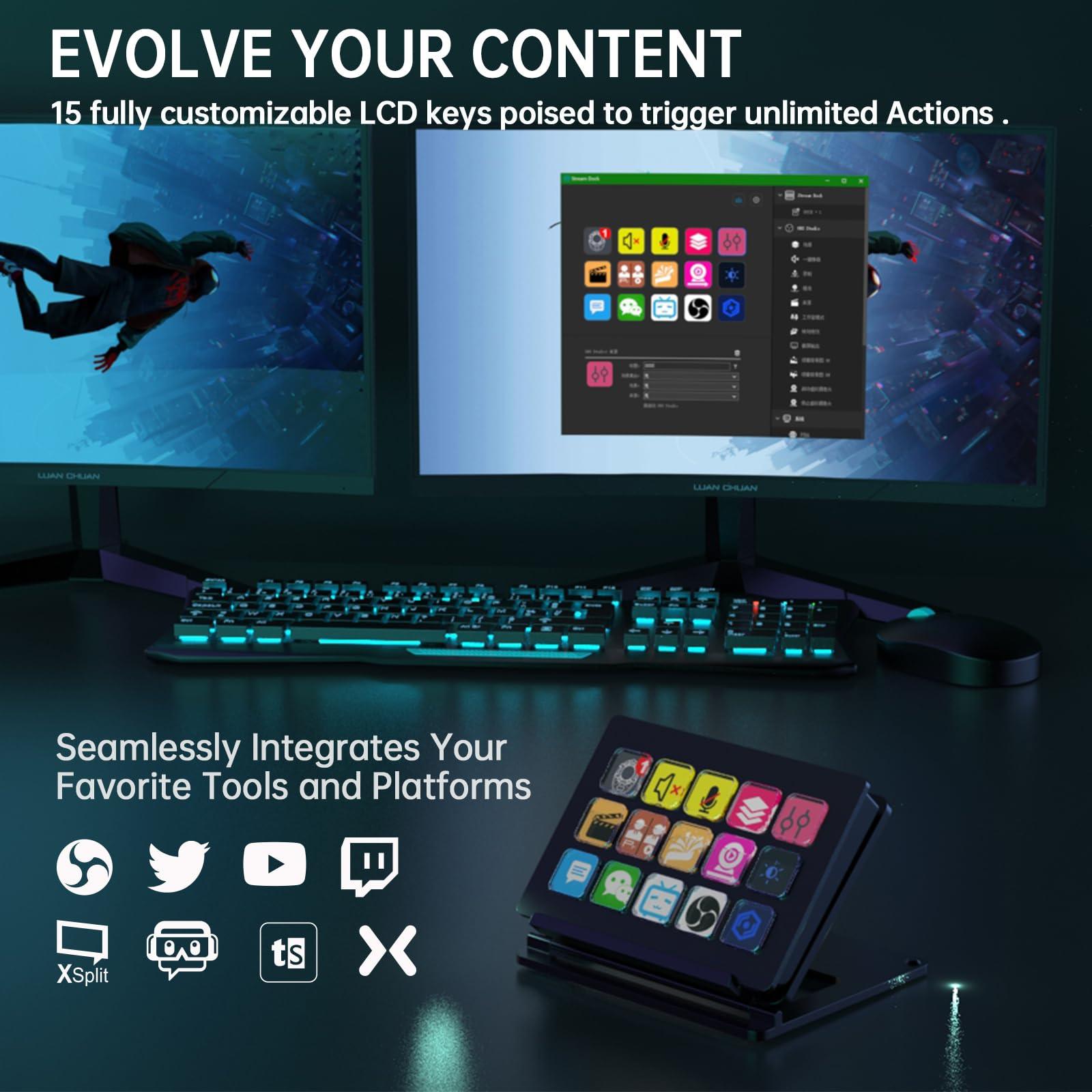 MT-VIKI Stream Controller Deck with 15 Macro Keys Customizable（LZK1） - MT-VIKI