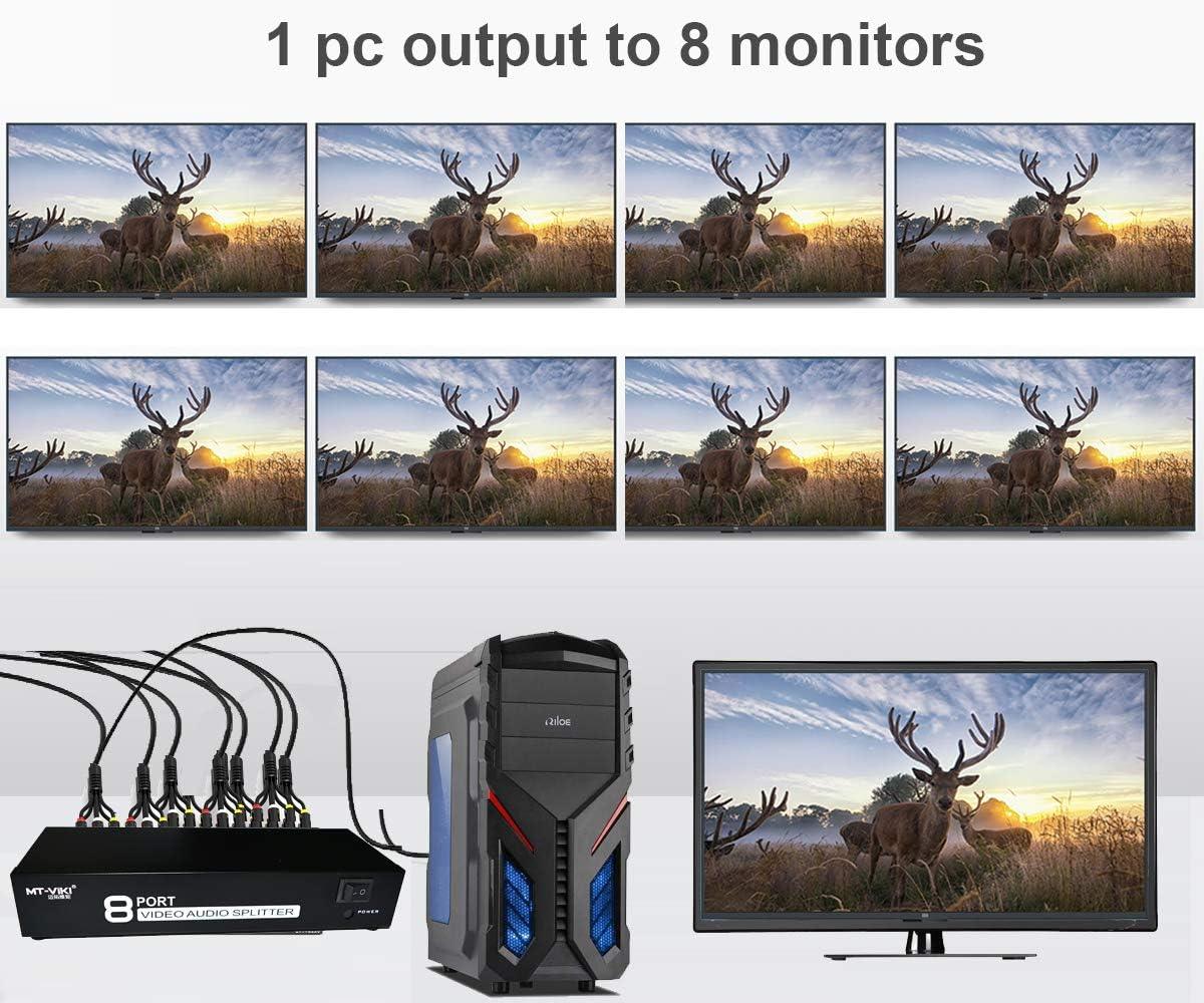 1080P AV RCA Splitter 1 in 4 out 1x4 Composite（104AV） - MT-VIKI