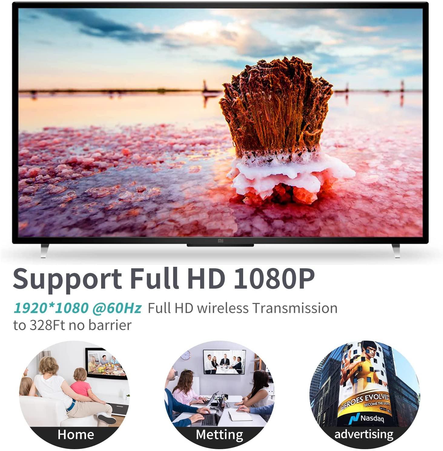 1080P 90m Wireless HDMI Transmitter and Receiver with Loop out（EDW100） - MT-VIKI