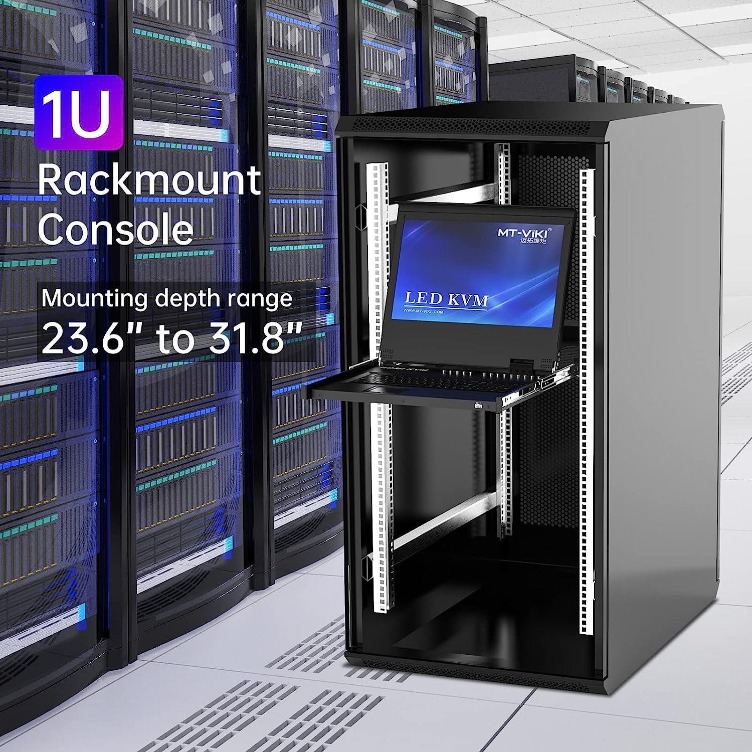 17" LCD KVM Console Switch Drawer 8 Port HDMI + Cables For 1U Rack（17308HL） - MT-VIKI