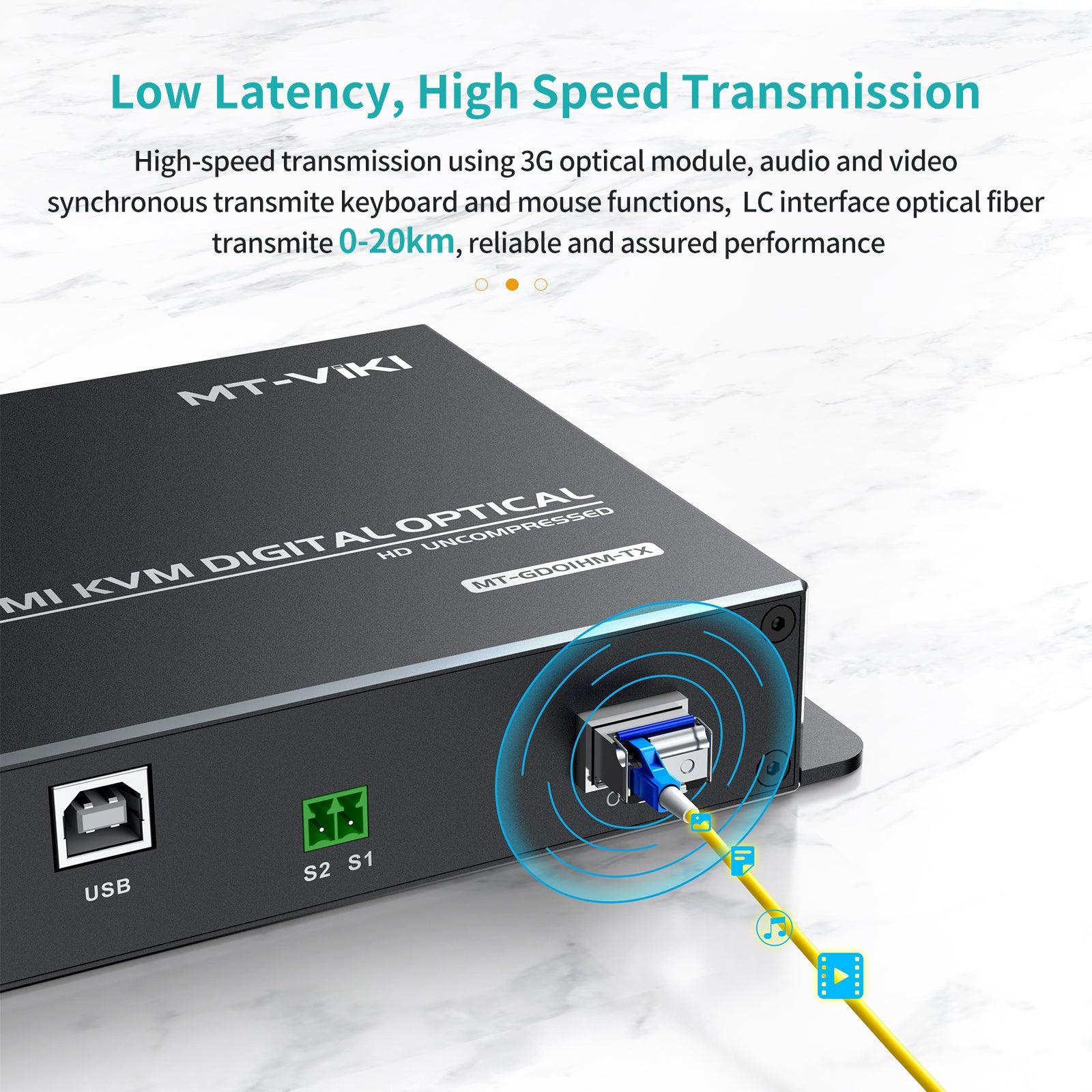HDMI KVM Fiber Extender, HDMI Extender Over Single Mode Fiber Optic up to 20KM/12.4 miles（GD01HM） - MT-VIKI