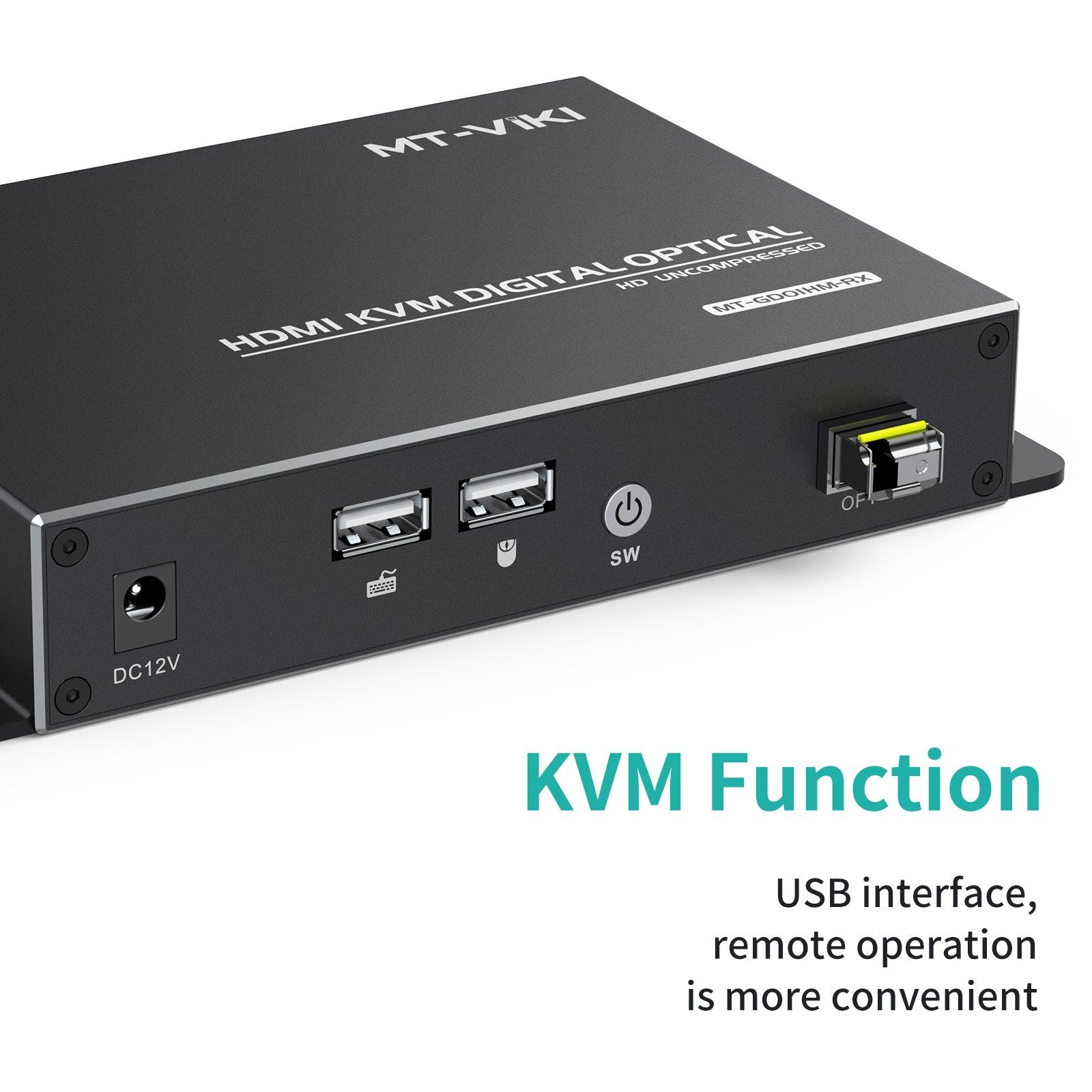 HDMI KVM Fiber Extender, HDMI Extender Over Single Mode Fiber Optic up to 20KM/12.4 miles（GD01HM） - MT-VIKI