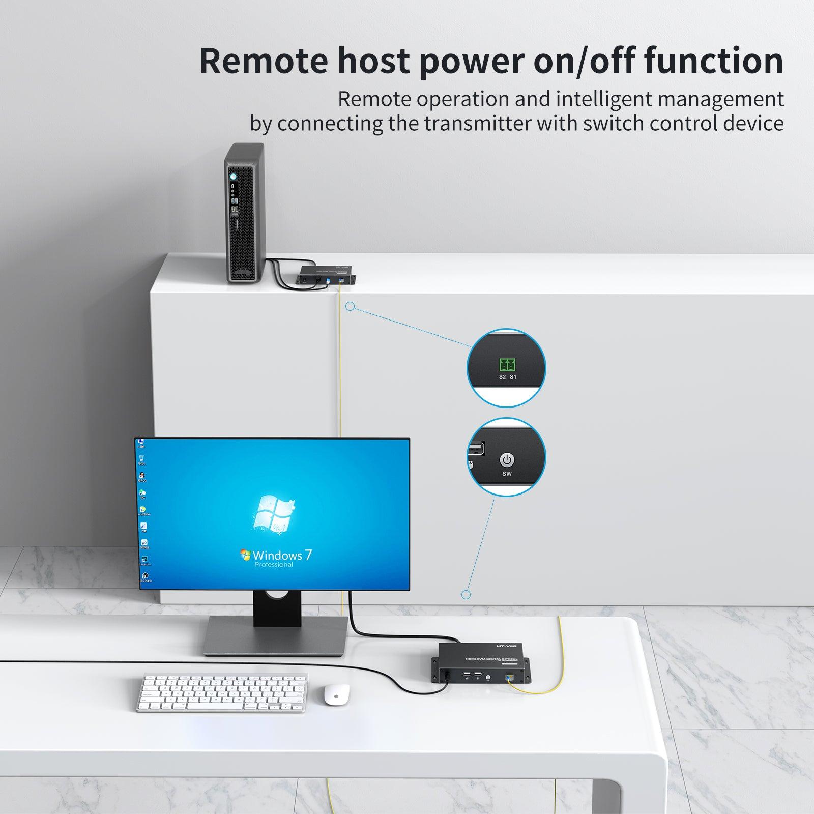 HDMI KVM Fiber Extender, HDMI Extender Over Single Mode Fiber Optic up to 20KM/12.4 miles（GD01HM） - MT-VIKI