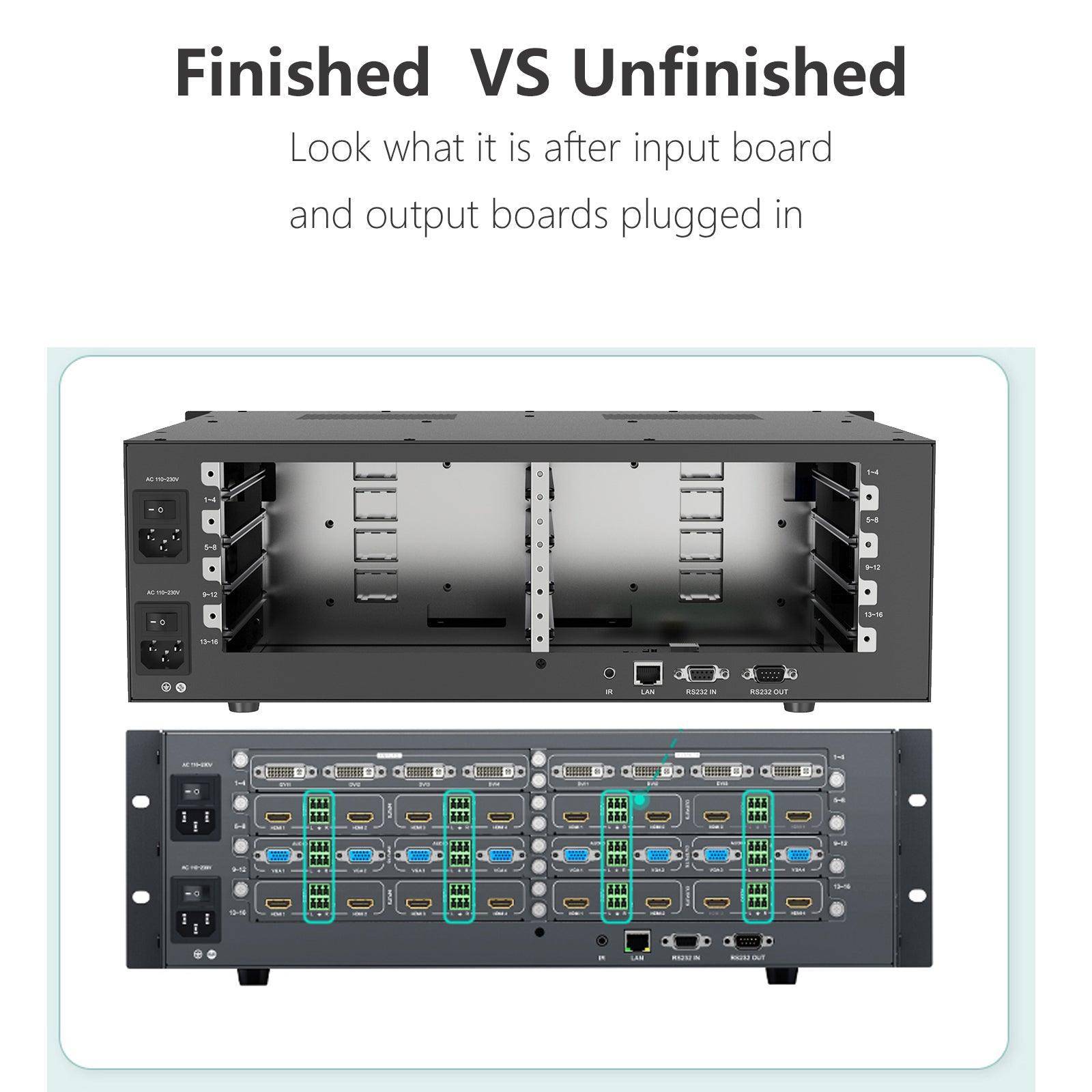 Slot-in Hybrid Matrix Switcher 16x16 4K60hz Seamless with Splicing Mode 3.5U（HC1616） - MT-VIKI