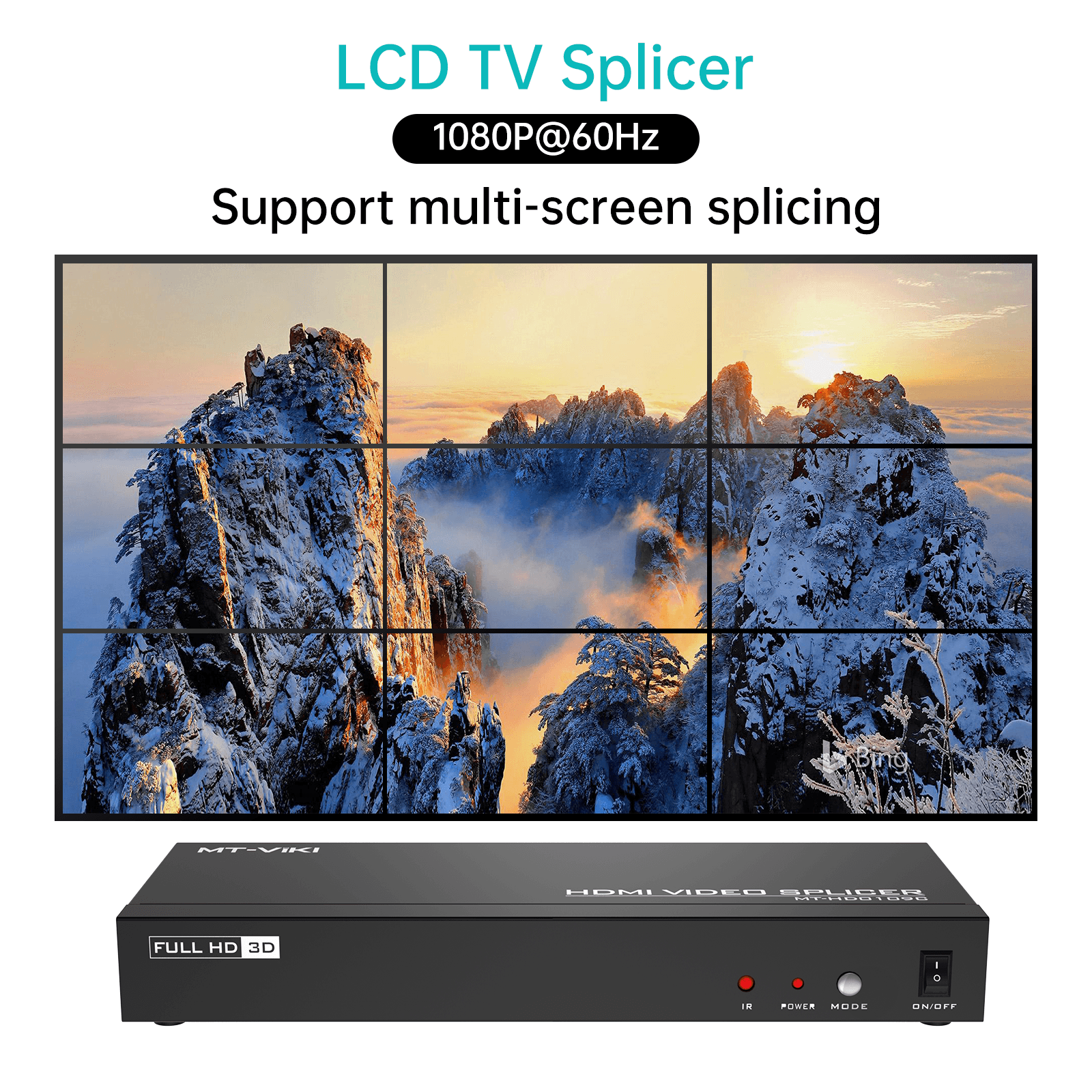 Video Wall Controller 3x3, HDMI Video Wall Support UHD 4K for 9 TV Splicing Display（HD0109C） - MT-VIKI