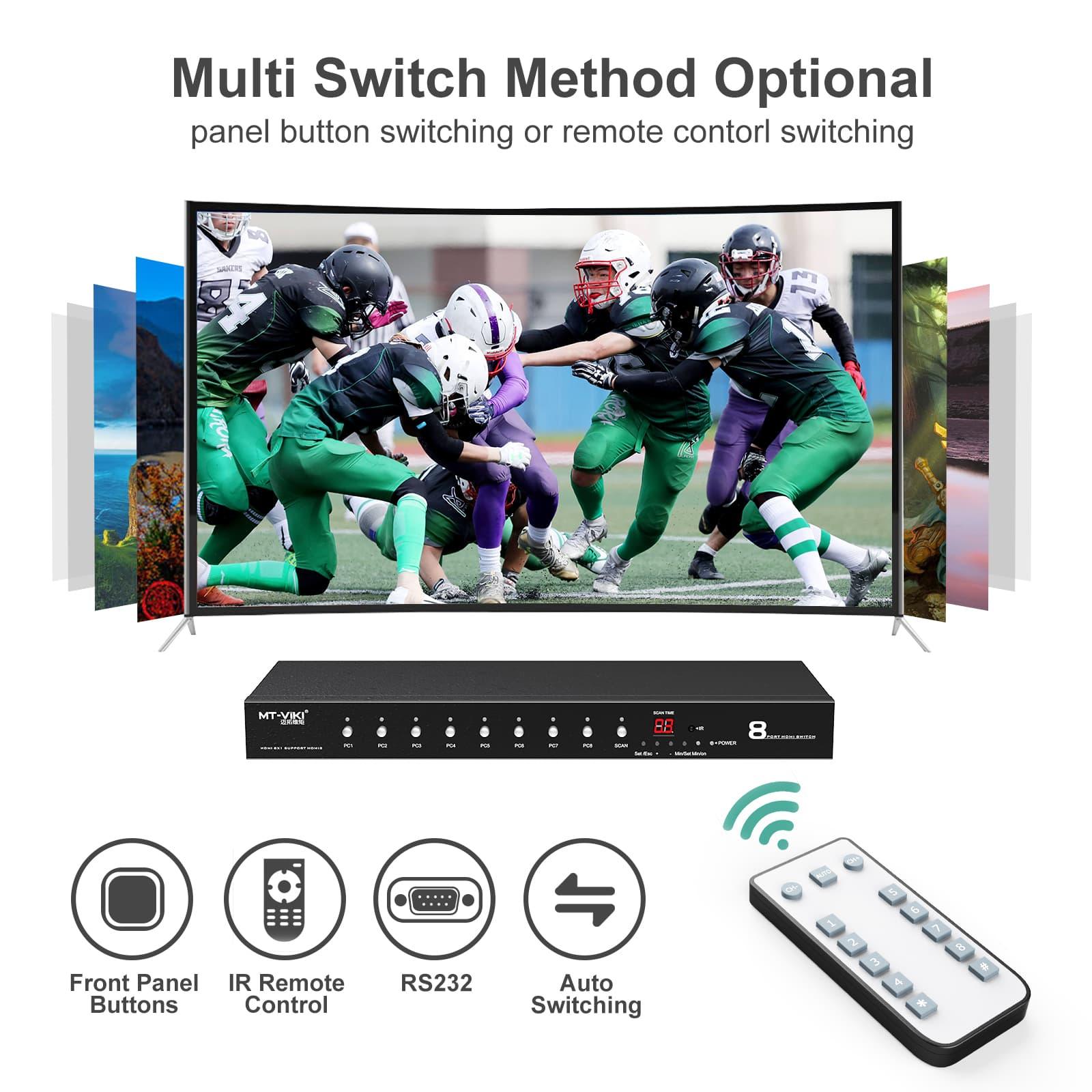 4K 60Hz HDMI 8x1 Auto Switcher 8 in 1out（HD0801） - MT-VIKI