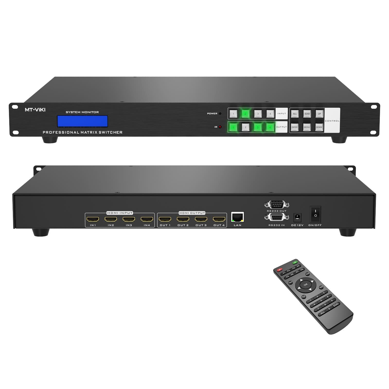 HDMI Matrix 4x4 4K@30Hz Matrix Switcher 4 in 4 out（HD4X4 ） - MT-VIKI