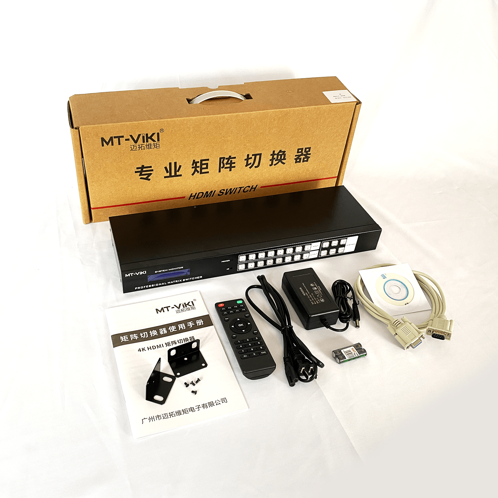 4K@30Hz HDMI Matrix Switch 8X8 Support Web GUI & 3.5mm Stereo Audio w/IR Remote（HD88L） - MT-VIKI