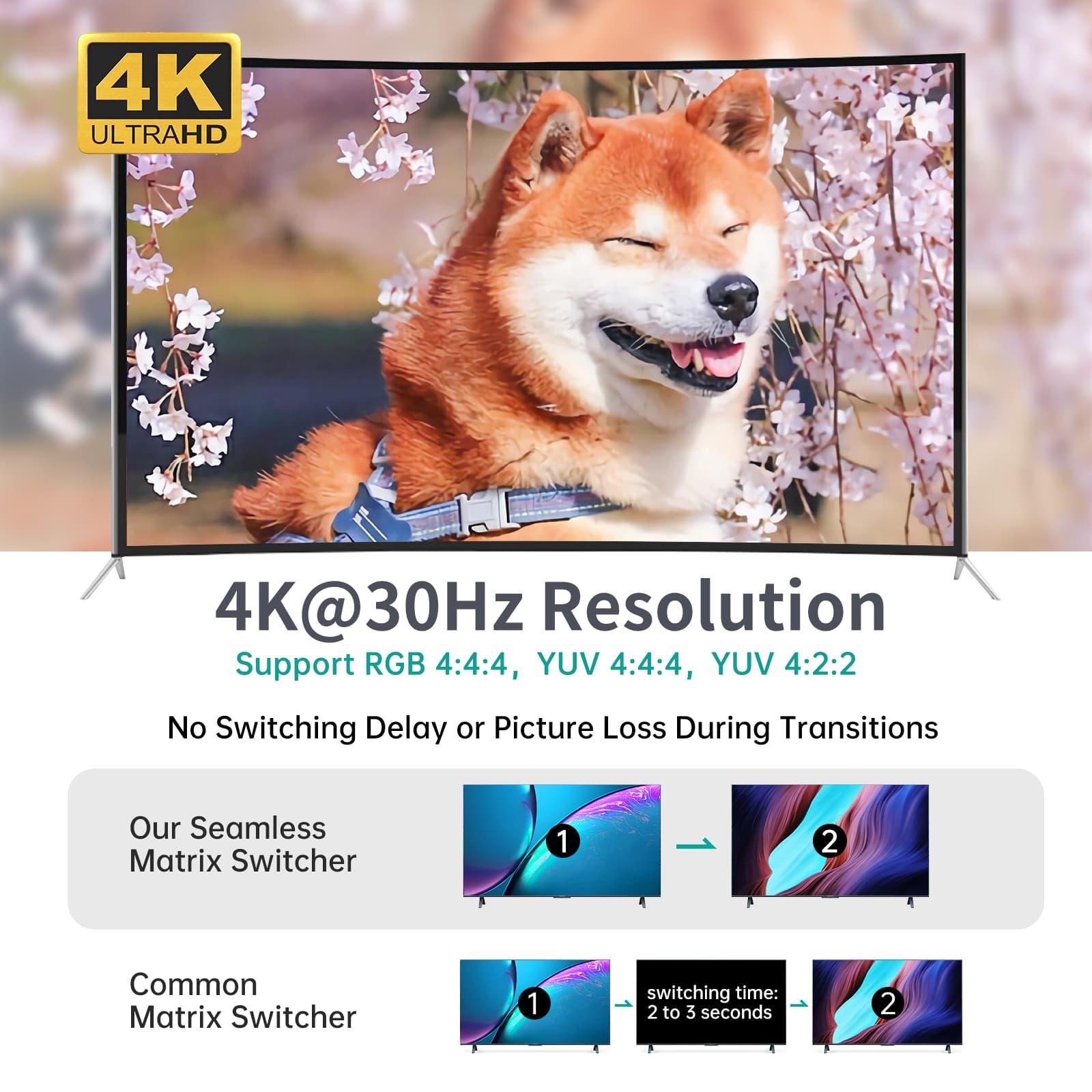 Seamless 2-Port HDMI KVM Switch with PIP, Hotkey Switching, and 4K@30Hz（HK201W） - MT-VIKI