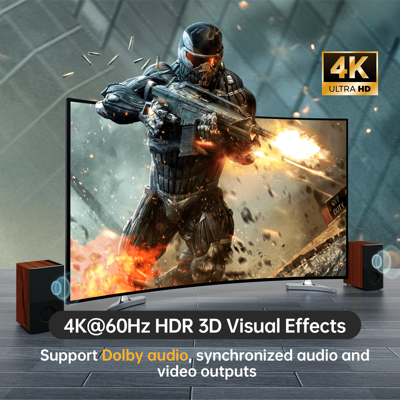 4K@60Hz KVM Switches HDMI 4 Port, 4 Computers 1 Monitor Share Keyboard Mouse Printer（KH4S） - MT-VIKI