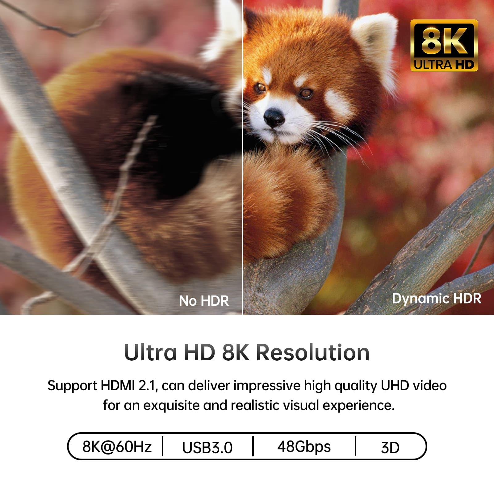 Seamless 8K 60hz HDMI KVM Switch 4 Port with 4 USB 3.0 Ports & Aluminum（KH804） - MT-VIKI