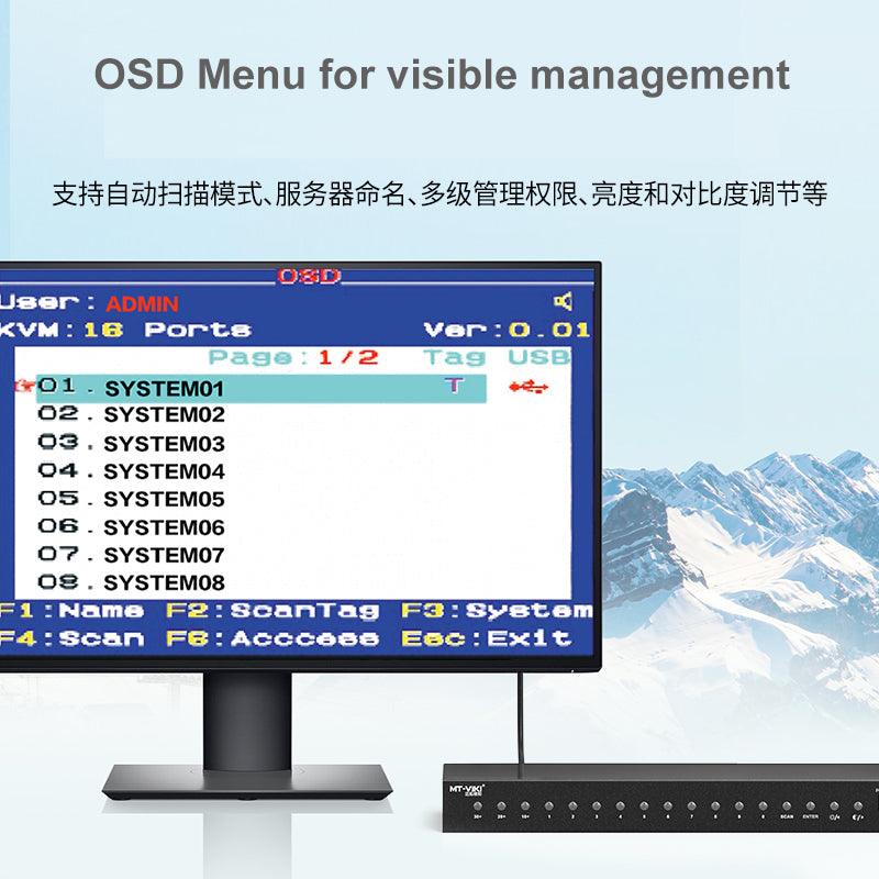 32 port USB VGA KVM Switch over Cat6 + USB VGA to RJ45 Adapter (9132MS) - MT-VIKI