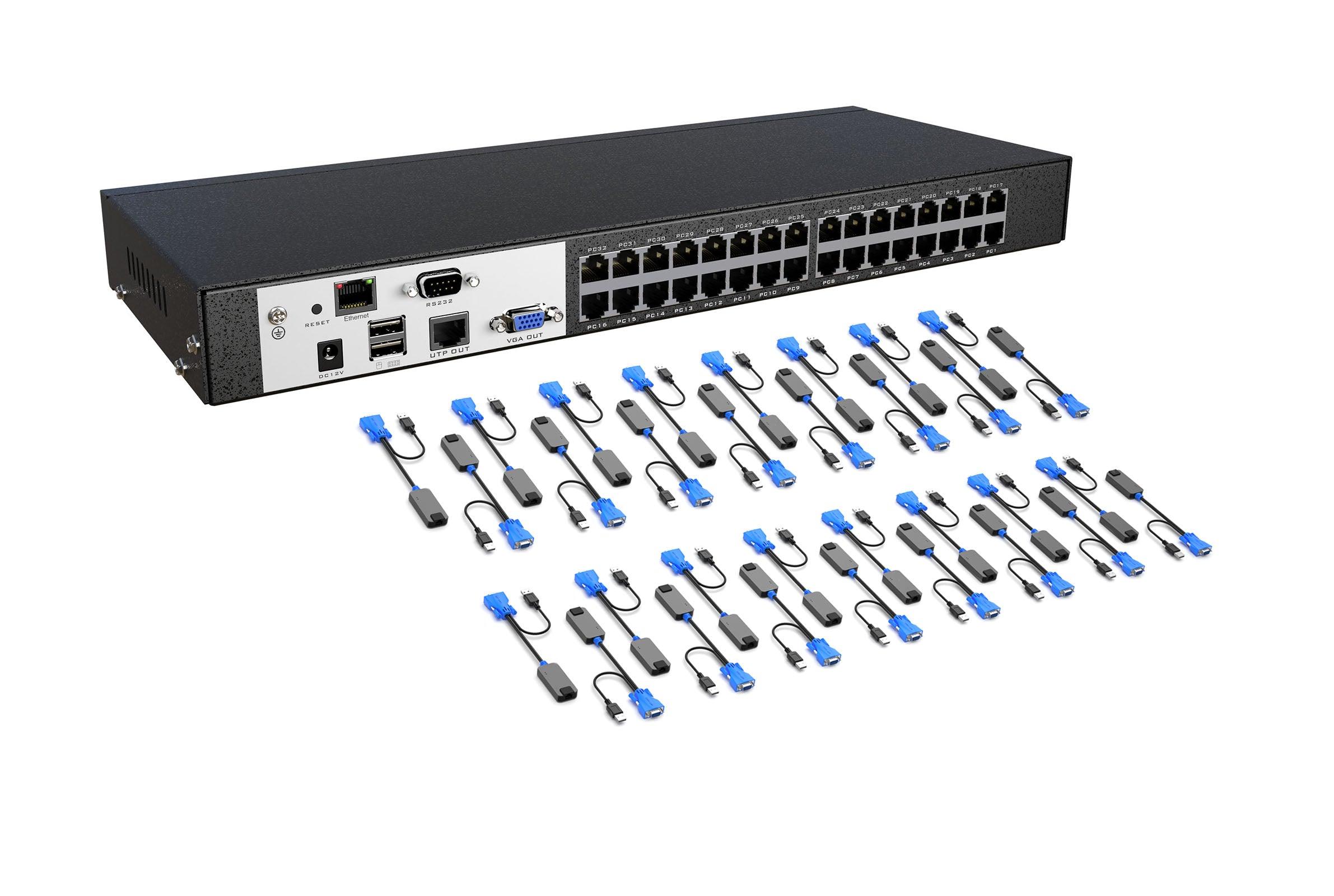 32 port VGA IP KVM Switch over Cat6, IP web access (9132MS-IP) - MT-VIKI