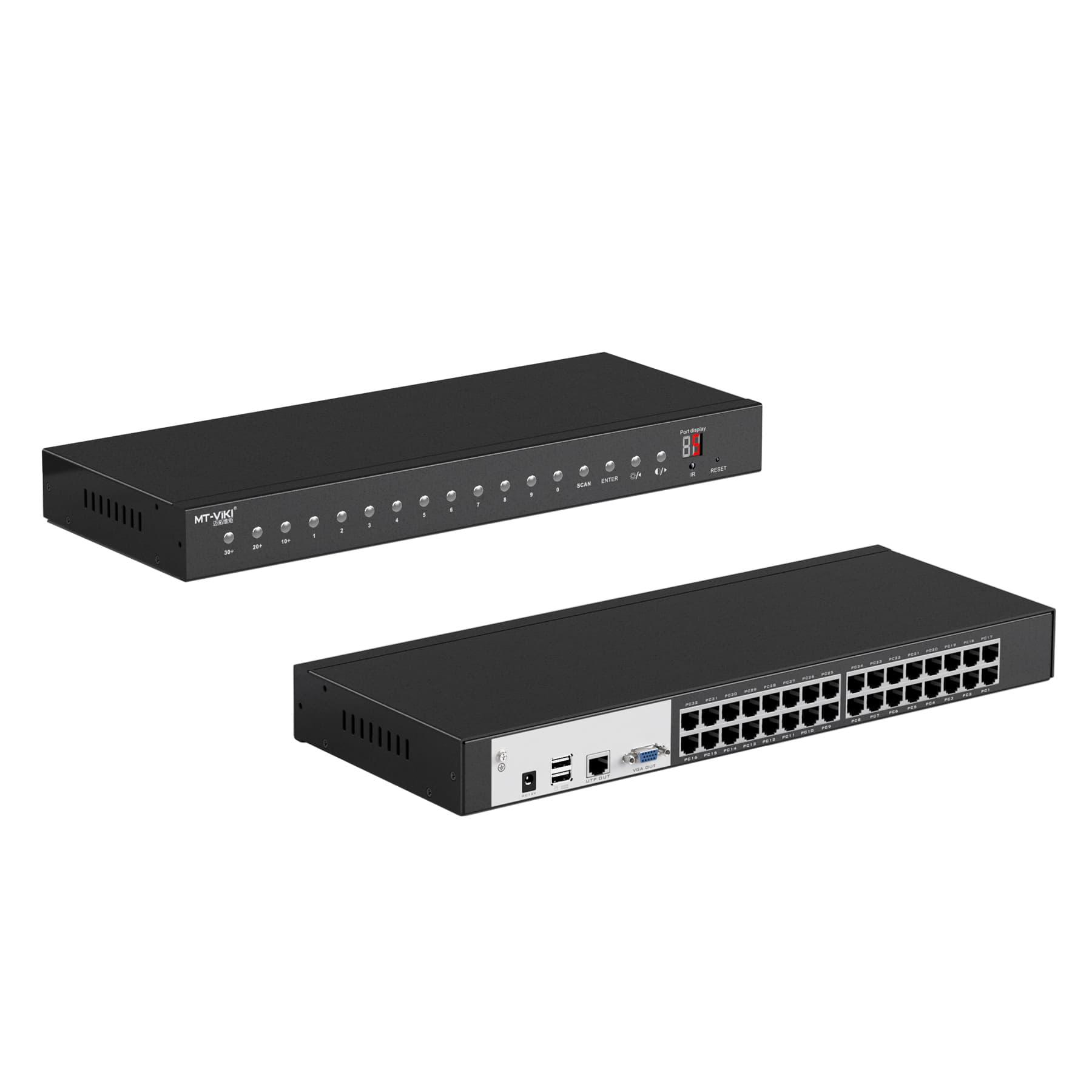 32 port USB VGA KVM Switch over Cat6 + USB VGA to RJ45 Adapter (9132MS) - MT-VIKI