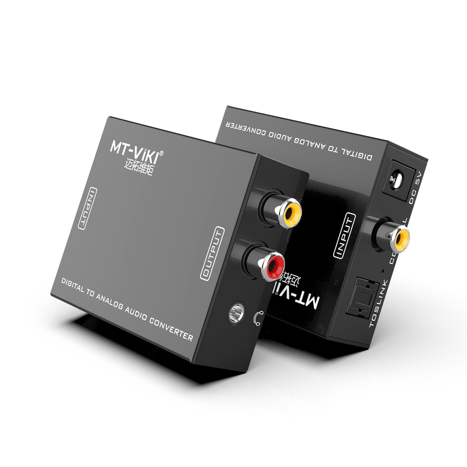 Toslink Coax to Stereo Audio Adapter &3.5mm, Digital to Analog Audio Converter（DA21） - MT-VIKI