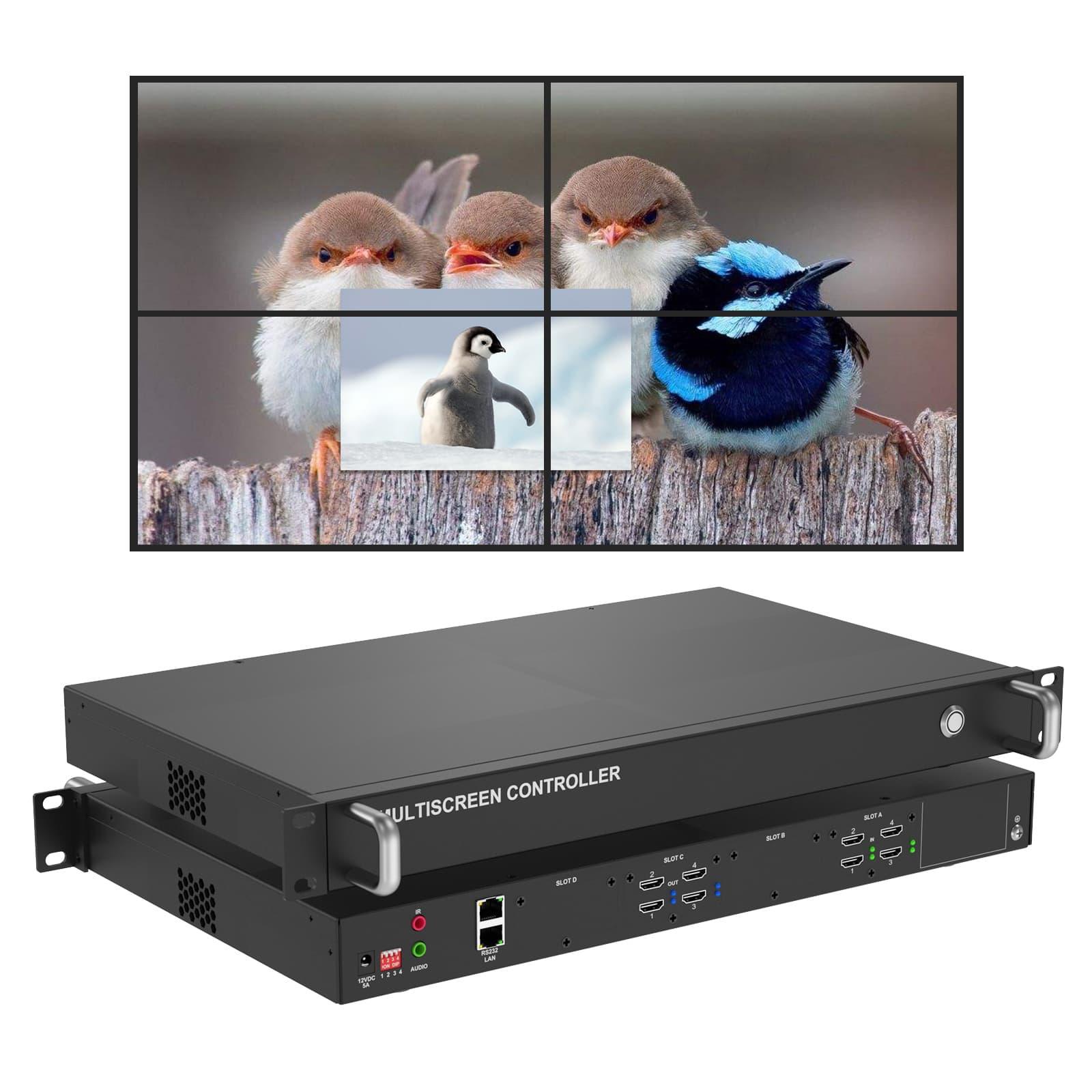 Seamless Video Wall Processor 2x2 with PIP POP Support HDMI matrix 4 in 4 Out（DM0404） - MT-VIKI