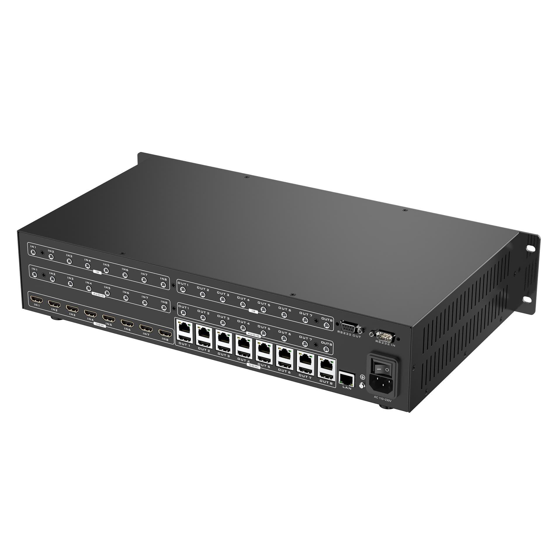 8x16 HDMI Matrix Switcher with 4K@60Hz, 70m RJ45 Extension,2U（ED808H） - MT-VIKI