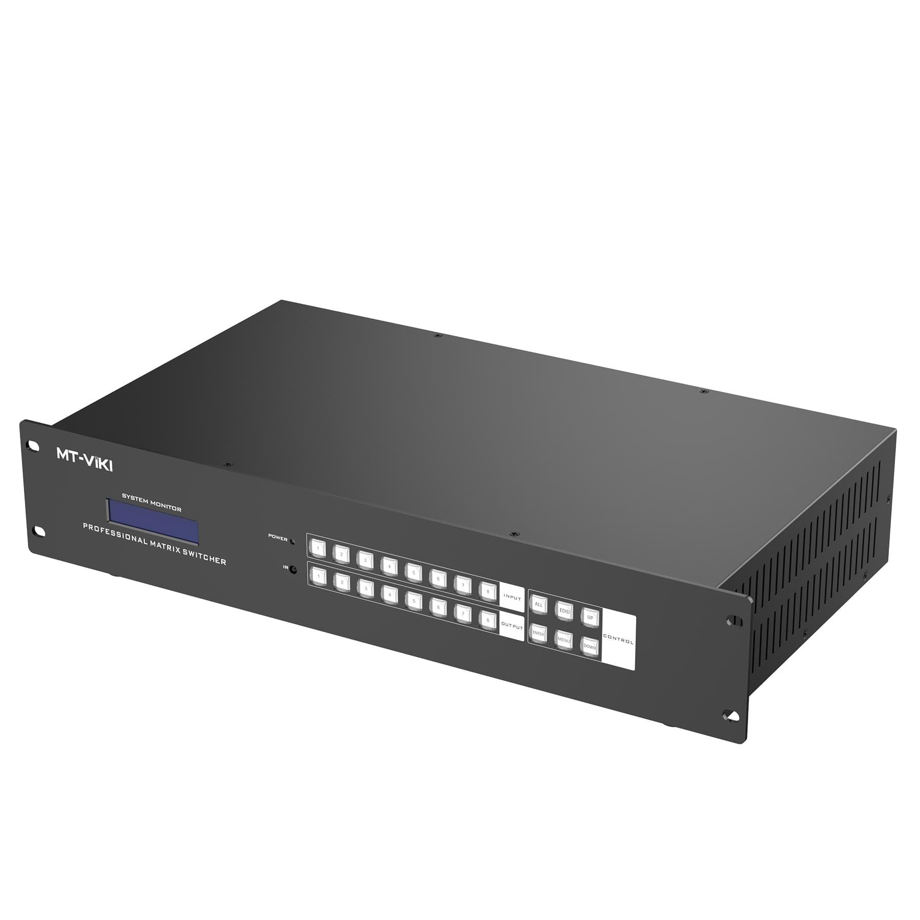 8x16 HDMI Matrix Switcher with 4K@60Hz, 70m RJ45 Extension,2U（ED808H） - MT-VIKI