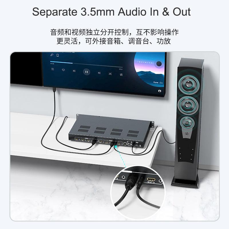 4K@60Hz Video Wall Controller 2x2 Seamless 4x4 HDMI Matrix Switcher（H2M44H） - MT-VIKI
