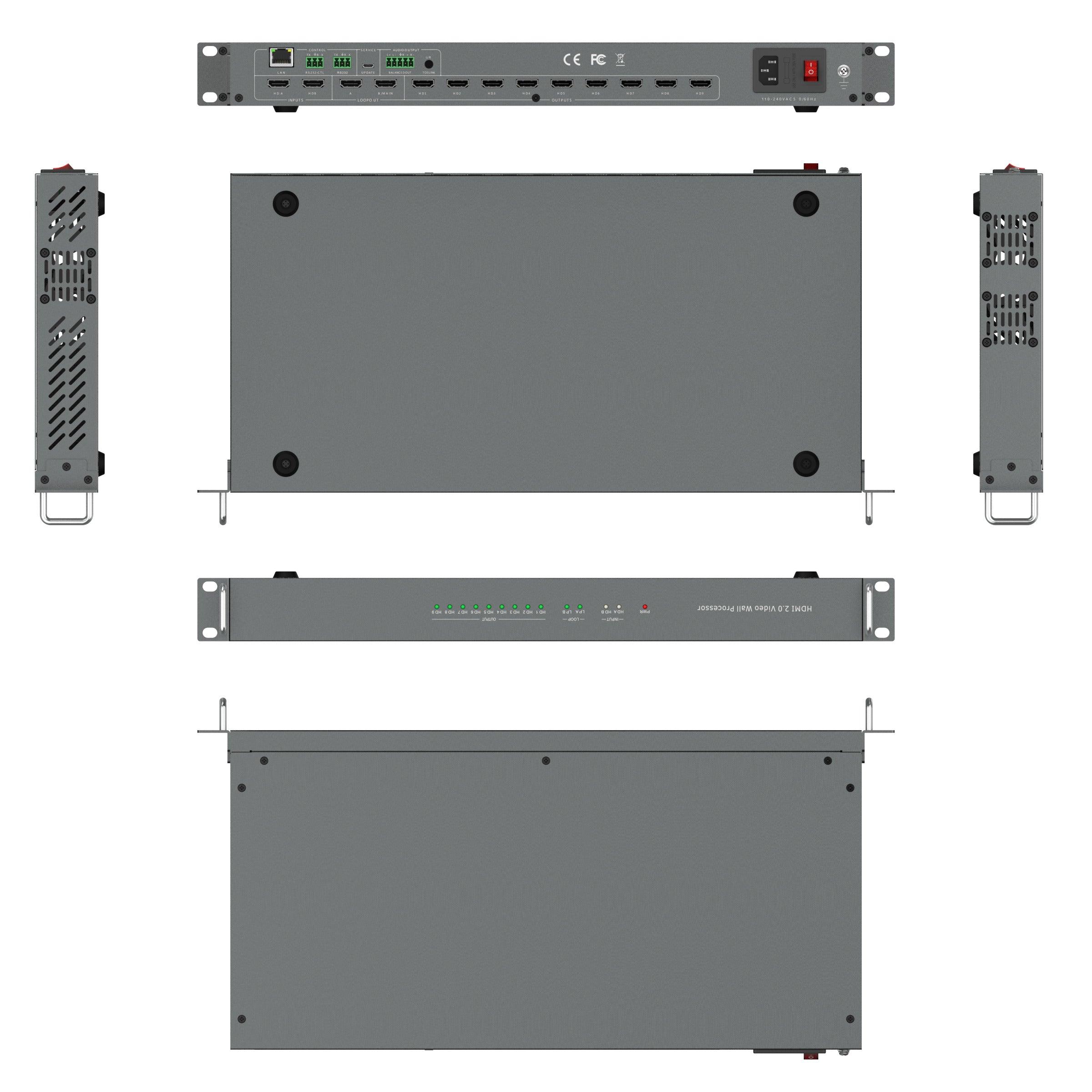4K HDMI Video Wall Controller 2 in 9 out 3x3（HD0209H） - MT-VIKI
