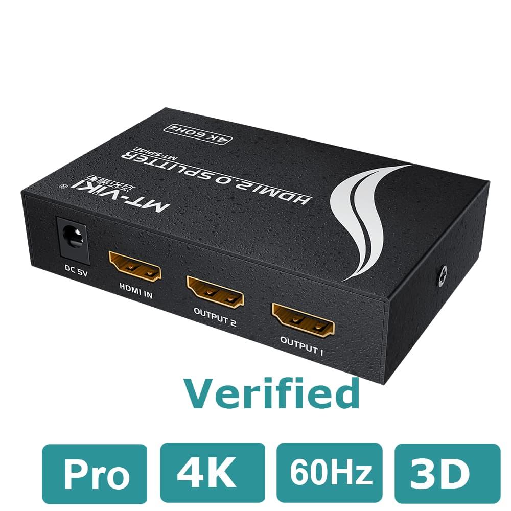 4K 60hz HDMI Splitter 1 in 2 out for Dual monitor 1x2（SP142） - MT-VIKI