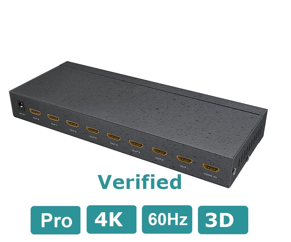 Splitter 4K@60Hz, HDMI Splitter 1 in 8 Out, RGB 4:4:4, HDMI2.0b, HDCP2.2（SP148） - MT-VIKI