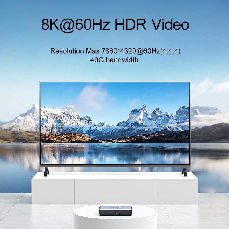 8K@60Hz HDMI Splitter 1 in 2 Out, MT-VIKI 1x2 Aluminum HDMI Splitter for Dual monitor（SP182） - MT-VIKI