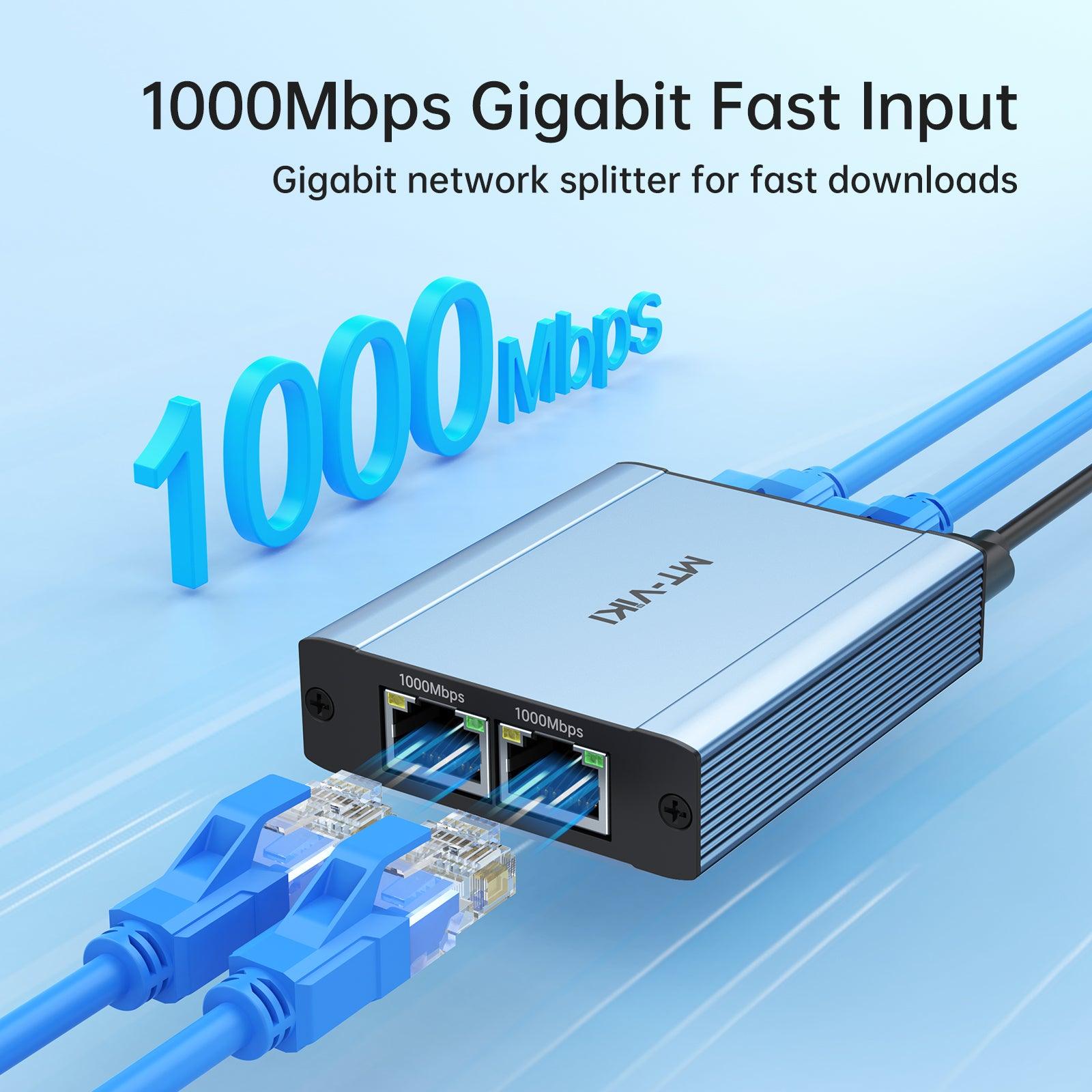 1000Mbps Ethernet Splitter 1 to 3 High Speed, Gigabit Triple RJ45 Splitter（SE3） - MT-VIKI