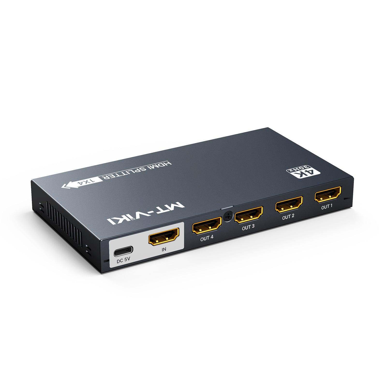 4K HDMI Splitter 1 in 4 Out, MT-VIKI Slim USB C Powered HDMI Splitter 1x4（SP104-B） - MT-VIKI
