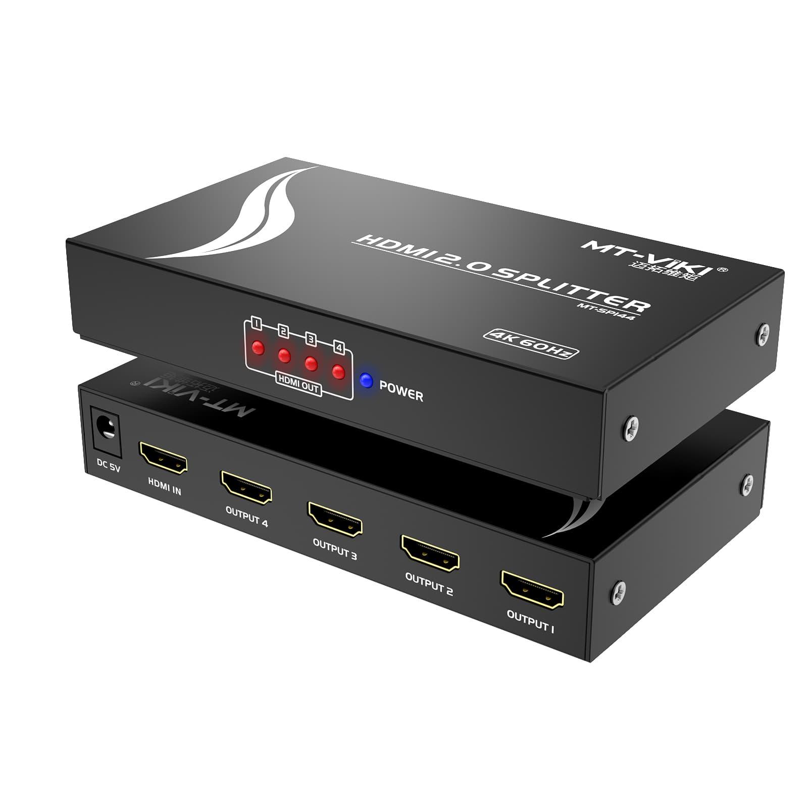 HDMI Splitter 4K@60Hz, HDMI Splitter 1 in 4 Out, RGB 4:4:4, HDMI2.0b, HDCP2.2（SP144） - MT-VIKI