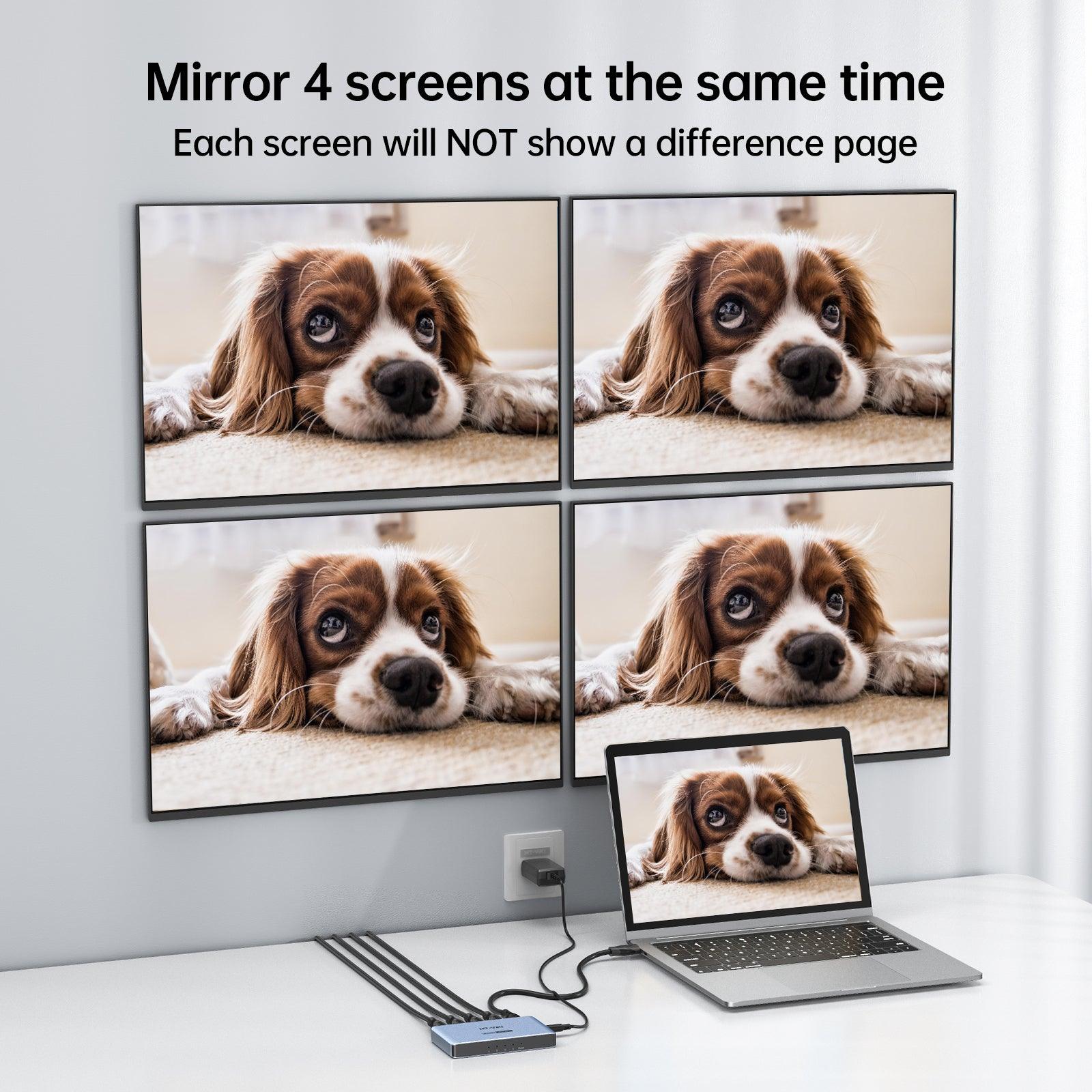 8K@60Hz HDMI Splitter 1 in 4 Out, MT-VIKI 1x4 Aluminum HDMI Splitter,4K@120Hz（SP184） - MT-VIKI